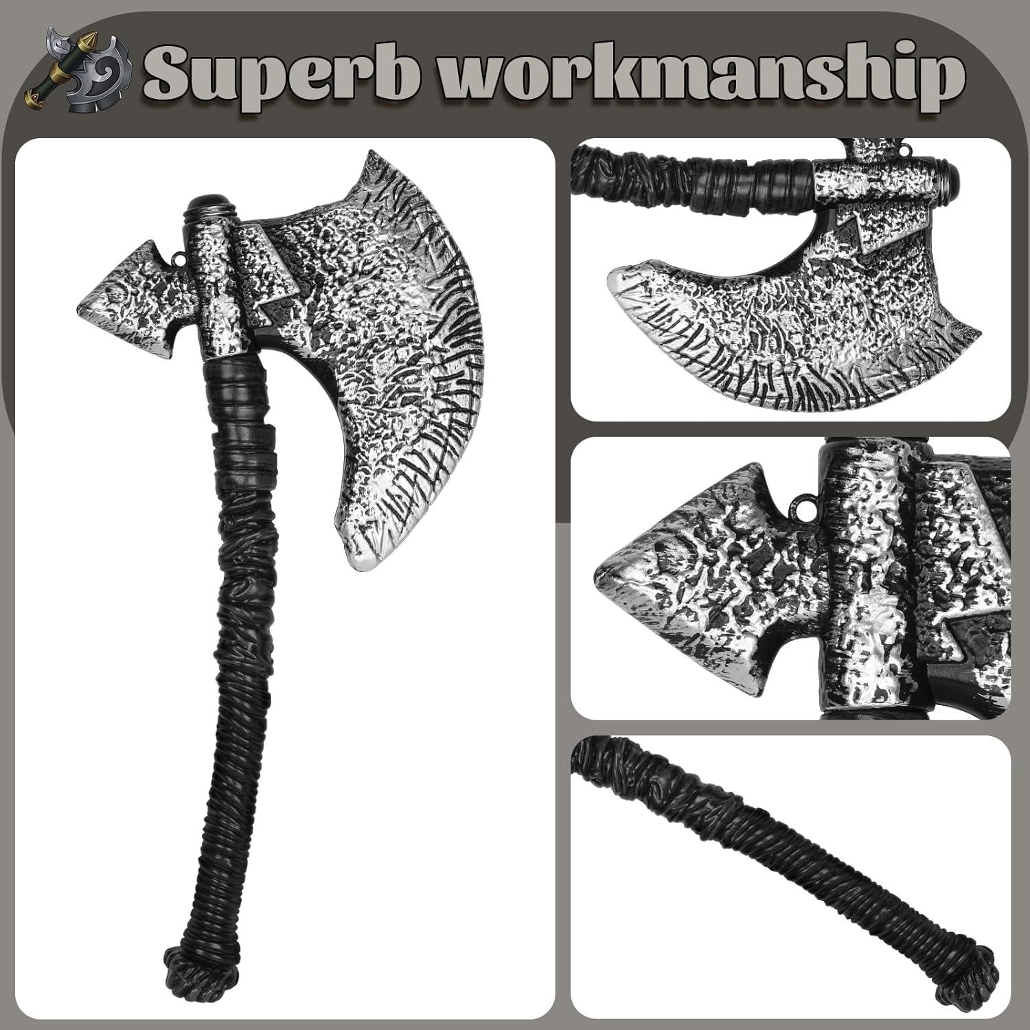Hacha Vikingo de Plástico 47 cm Accesorio de Disfraz