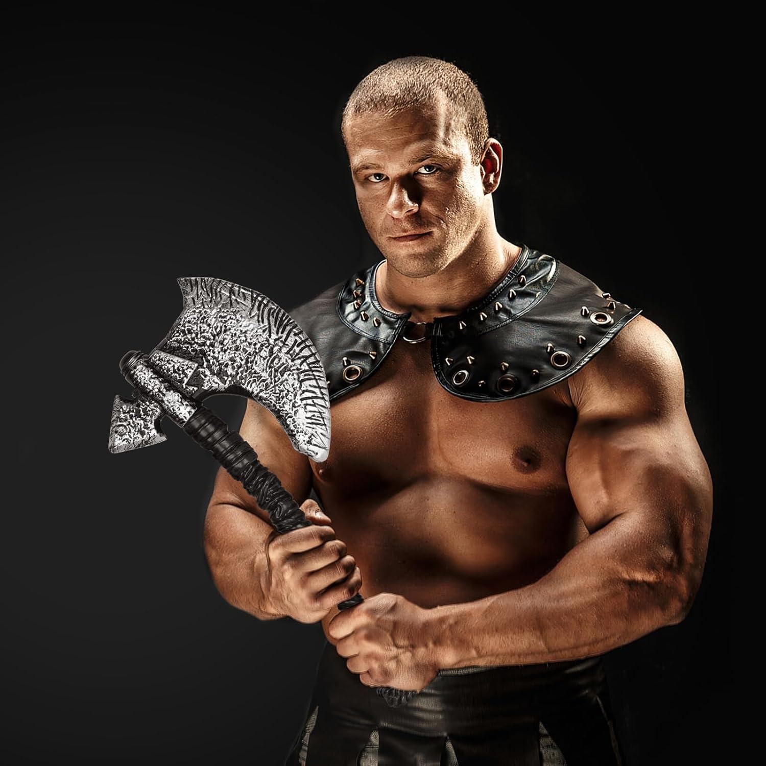 Hacha Vikingo de Plástico 47 cm Accesorio de Disfraz