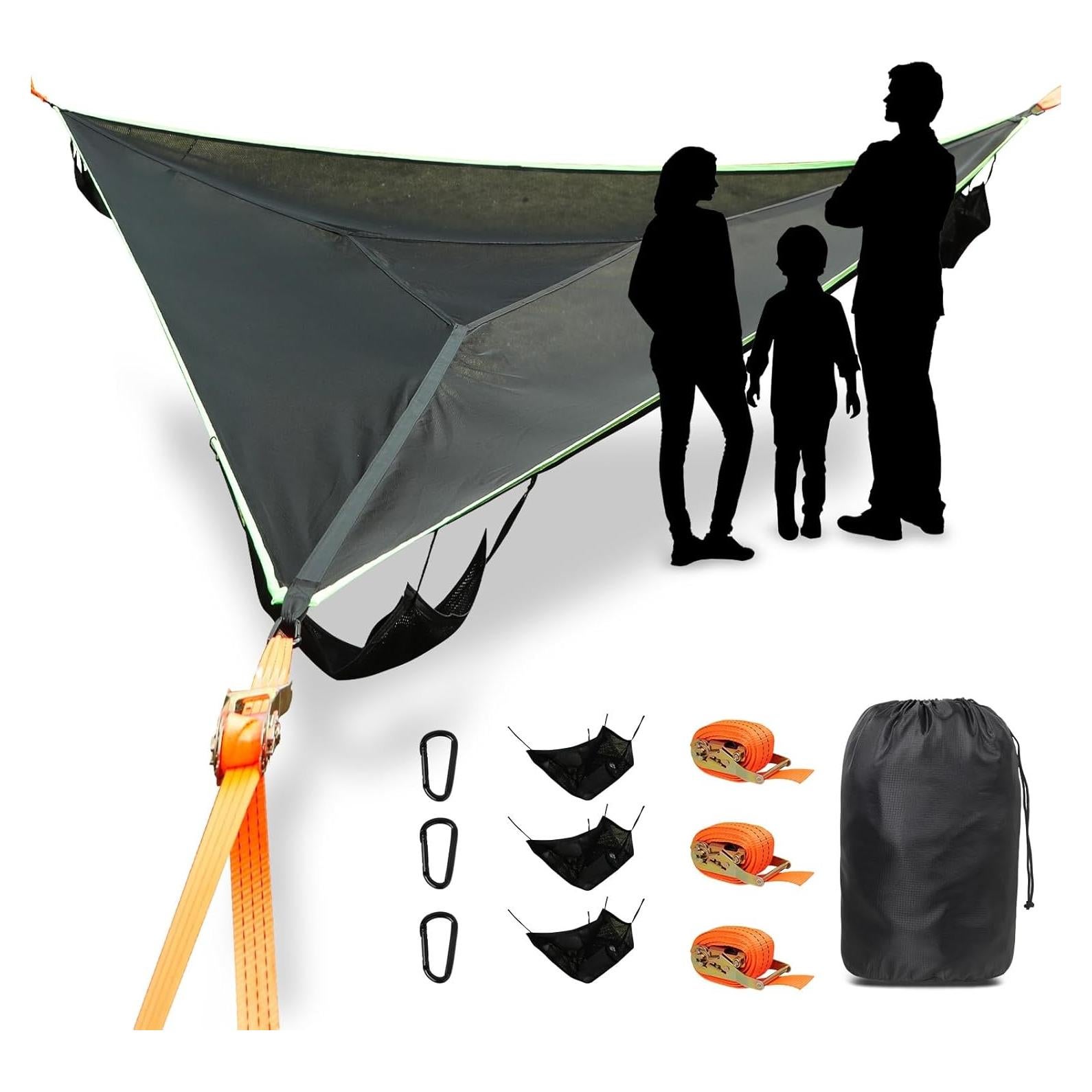 Hamaca Triangular LUKETURE 4m Multi Persona 499kg Secado Rápido