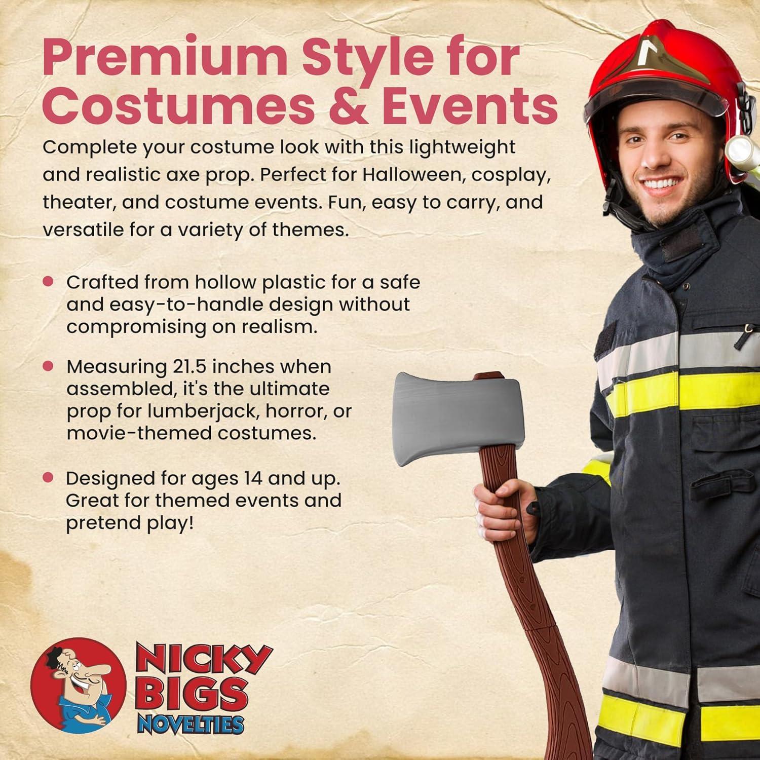 Hacha Falsa de Plástico Nicky Bigs 54,61 cm Desmontable