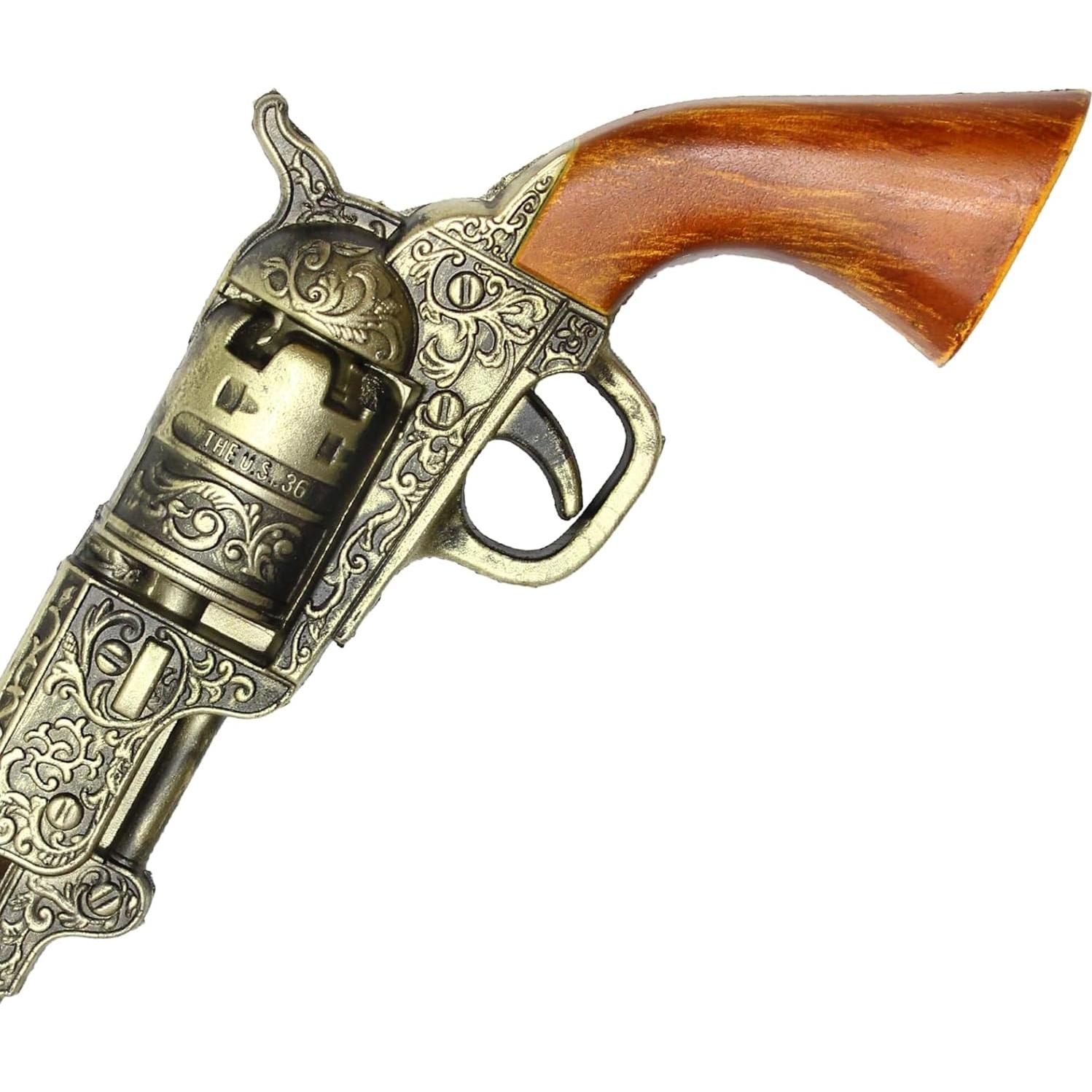 Revólver Decorativo de Espuma LALAPORT 33 cm Oro