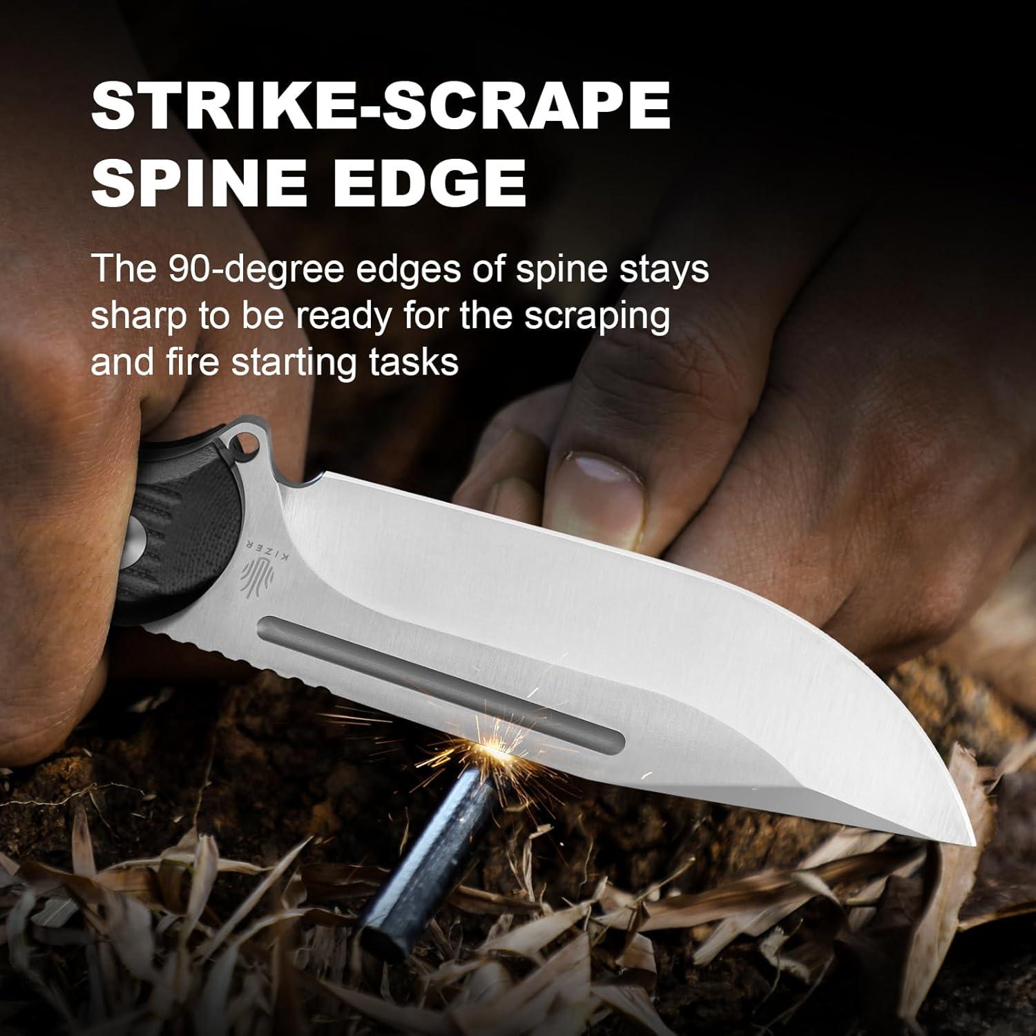 Cuchillo de Caza Kizer Ursa Major 11.3 cm Hoja AEB-L con Funda