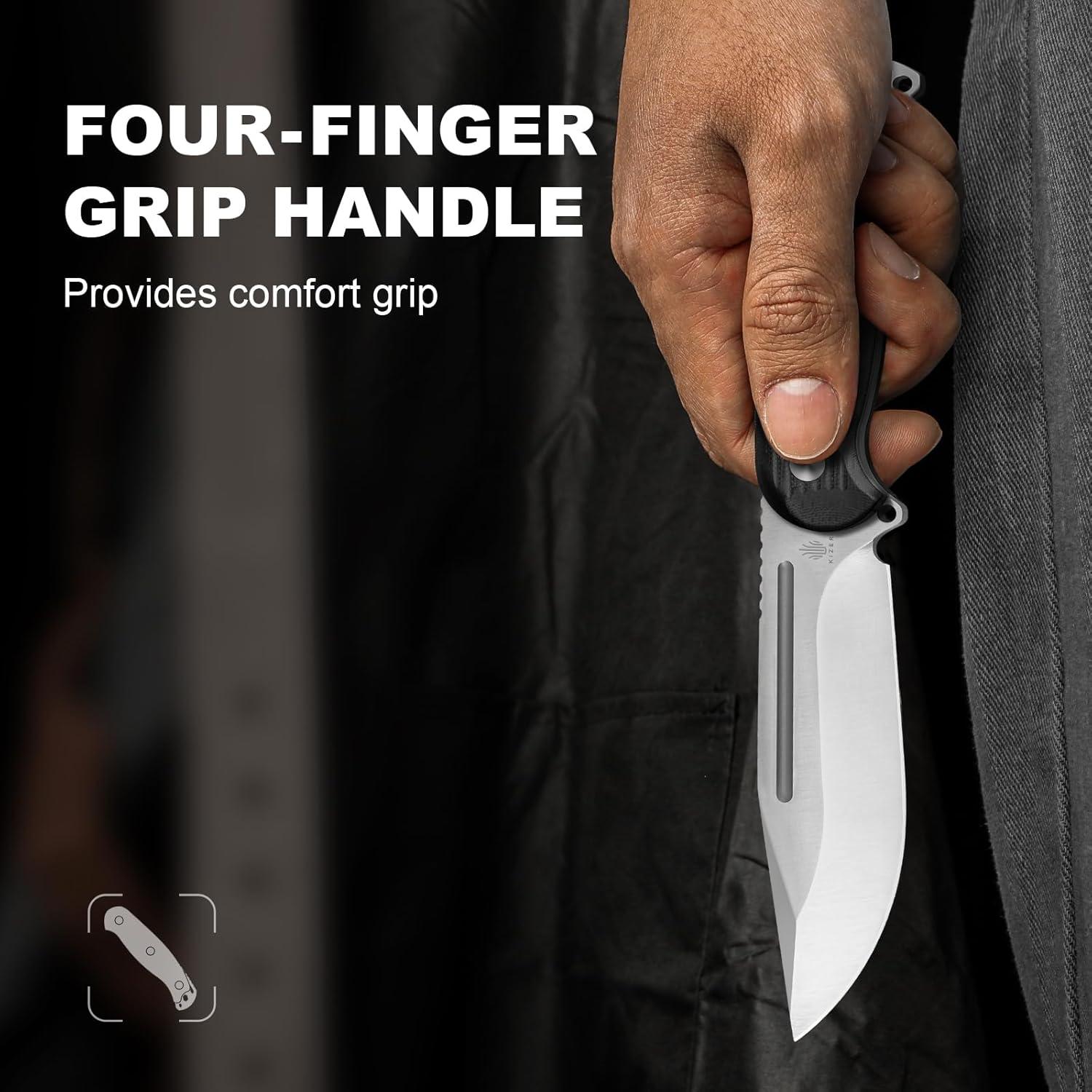 Cuchillo de Caza Kizer Ursa Major 11.3 cm Hoja AEB-L con Funda