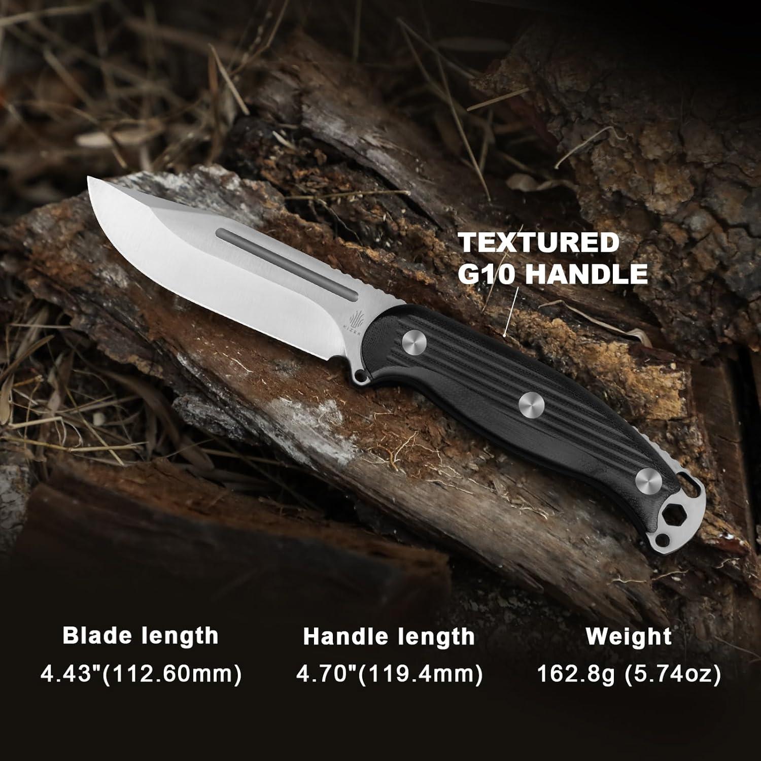Cuchillo de Caza Kizer Ursa Major 11.3 cm Hoja AEB-L con Funda