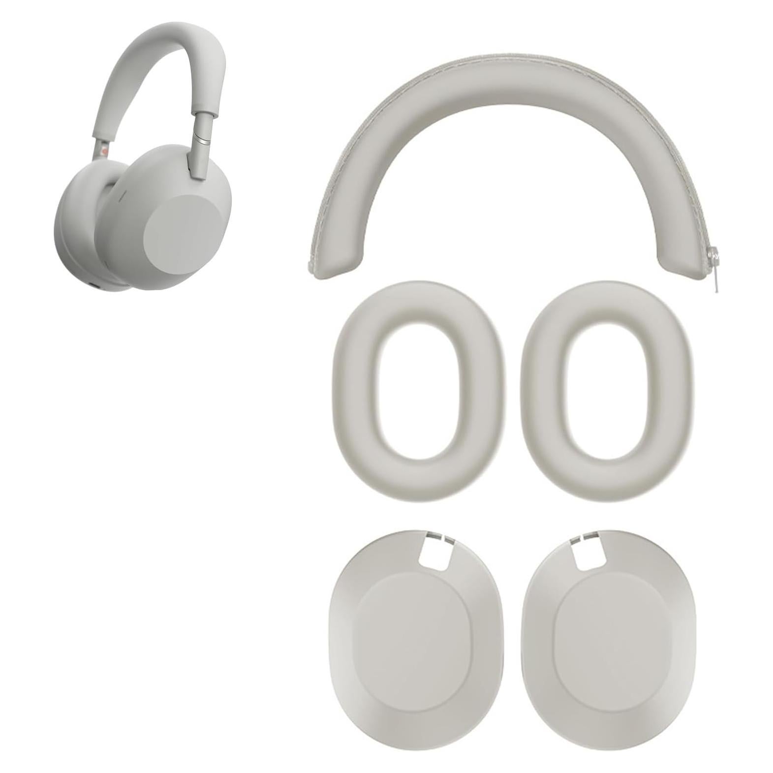 Funda de Silicona Antideslizante TEHAOUU para Auriculares WH-1000XM6 Beige