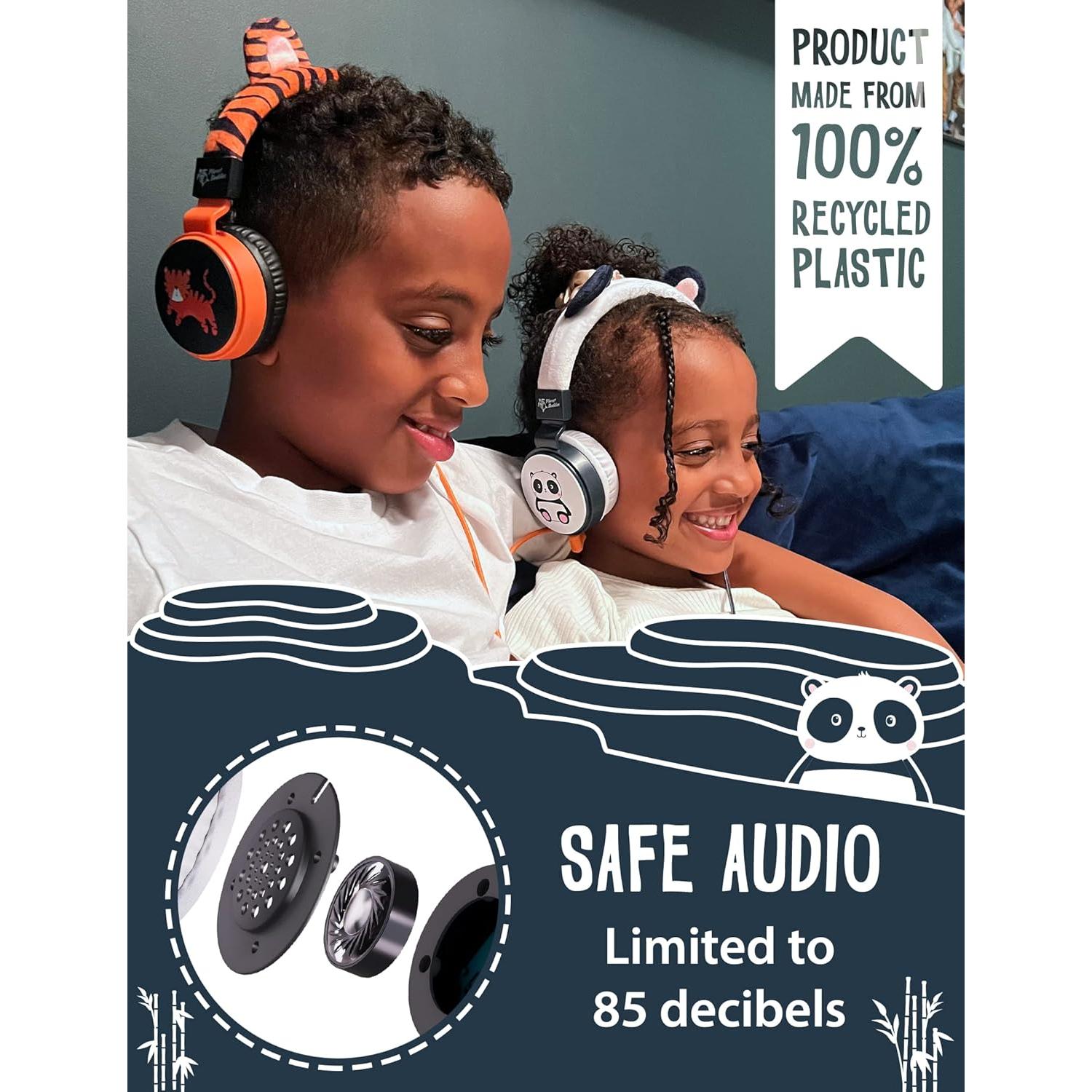 Auriculares Planet Buddies Panda para Niños 85dB Plegables