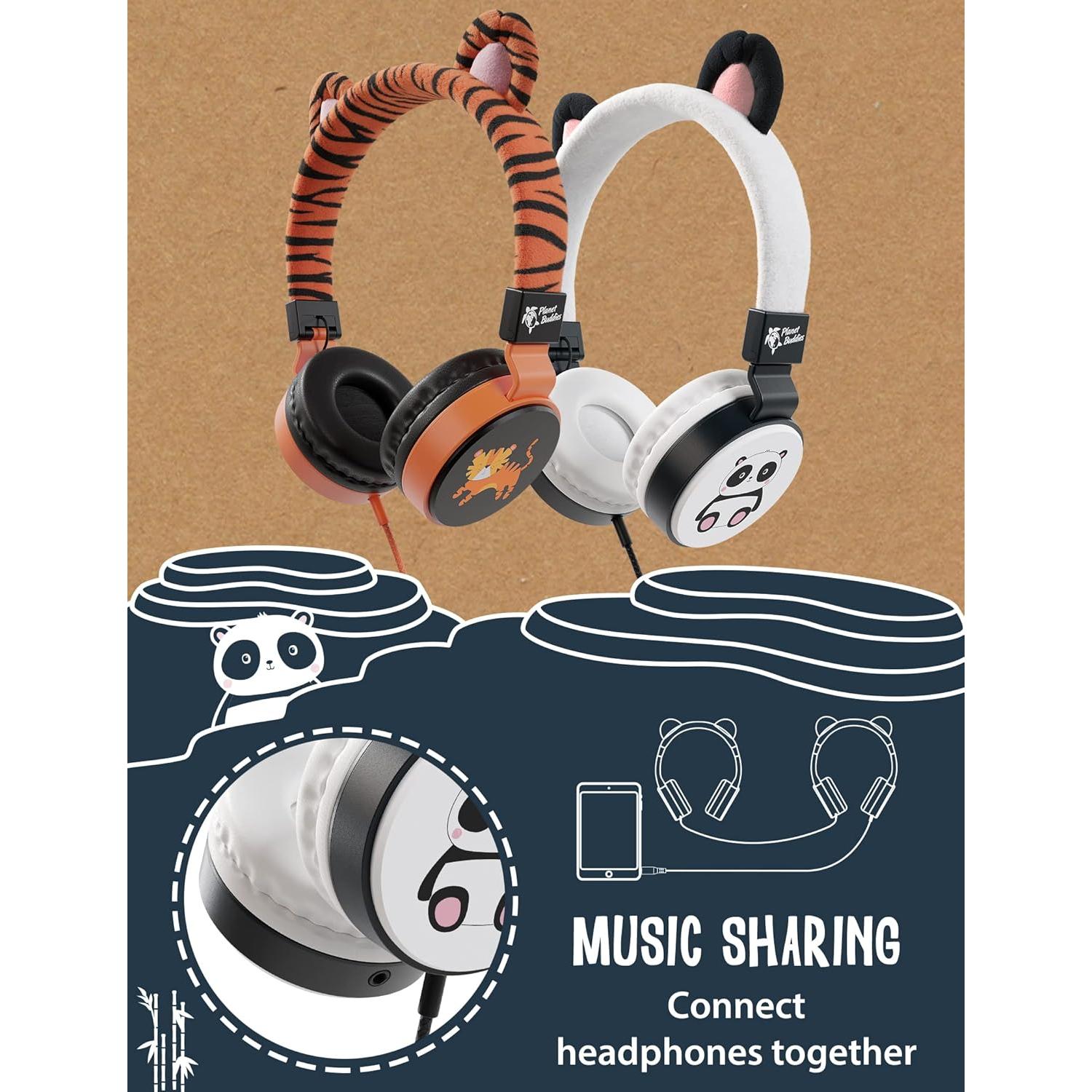 Auriculares Planet Buddies Panda para Niños 85dB Plegables