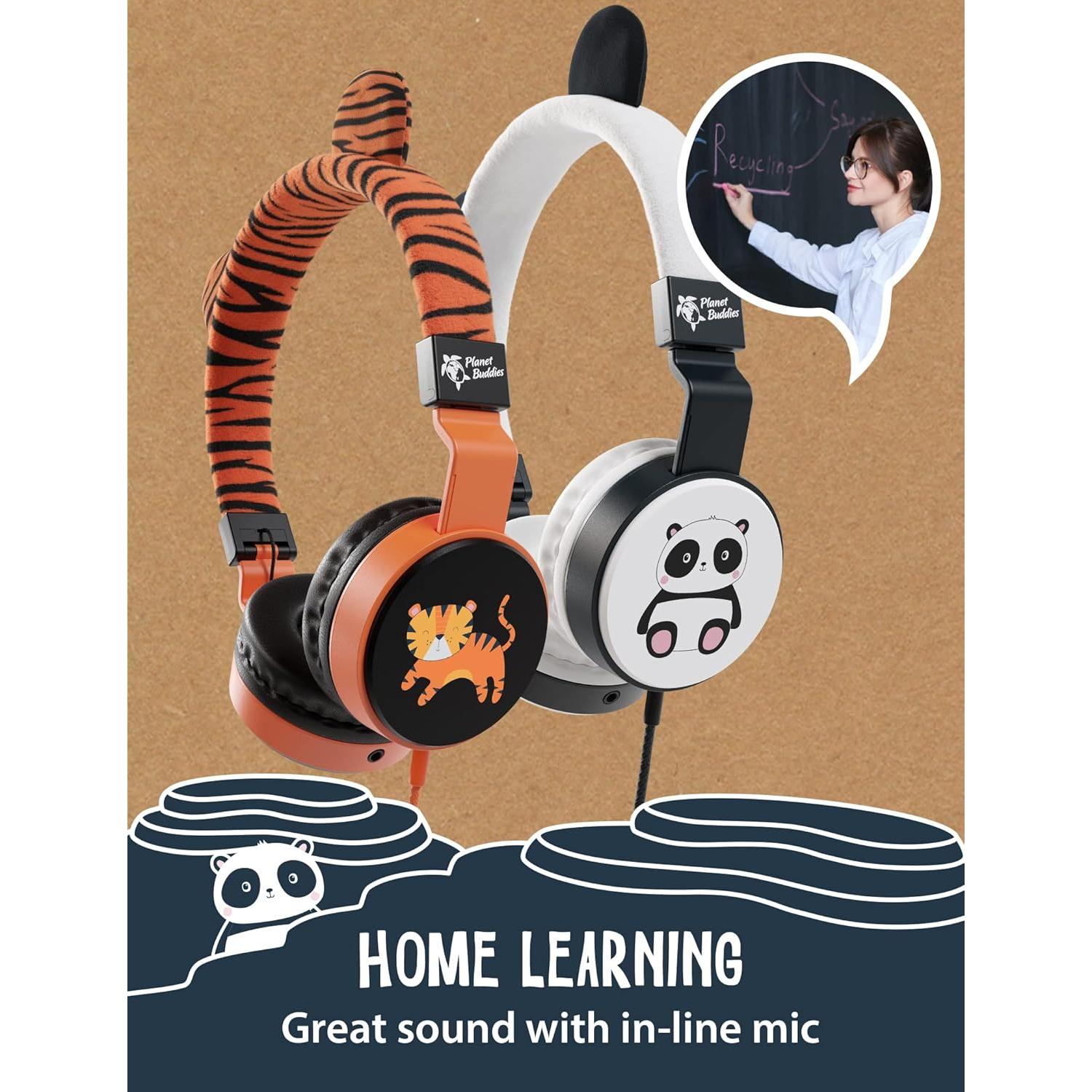 Auriculares Planet Buddies Panda para Niños 85dB Plegables