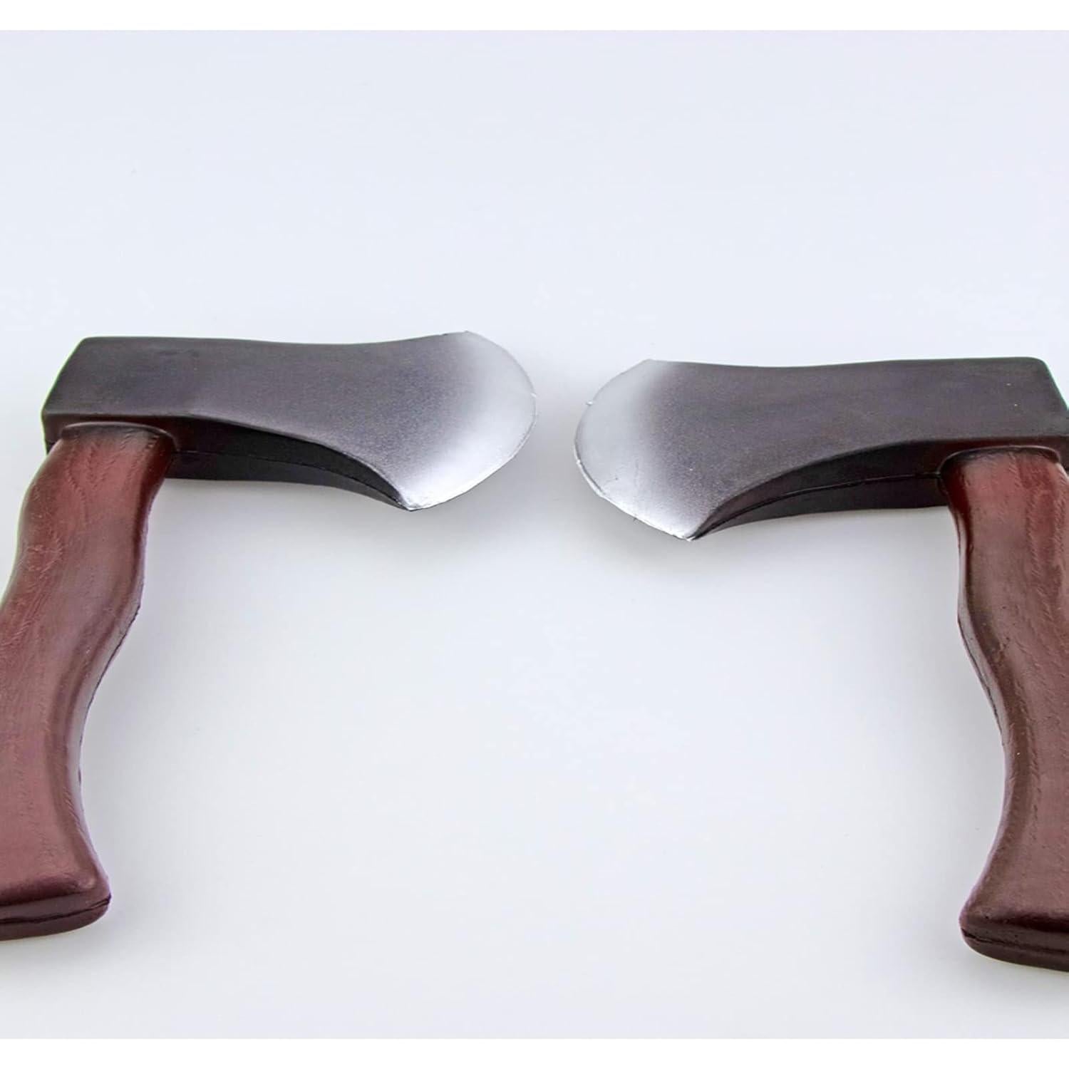 Disfraz de leñador con hacha de espuma negra para fiestas