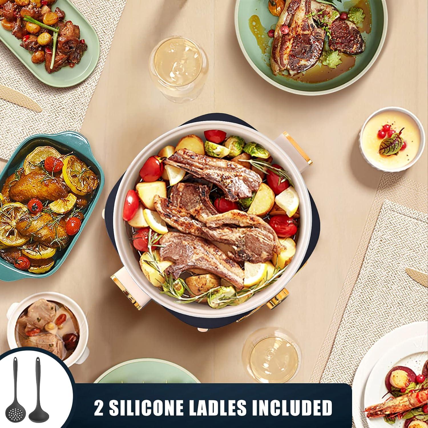 Olla eléctrica Dezin Shabu Shabu 5L con tapa de vidrio