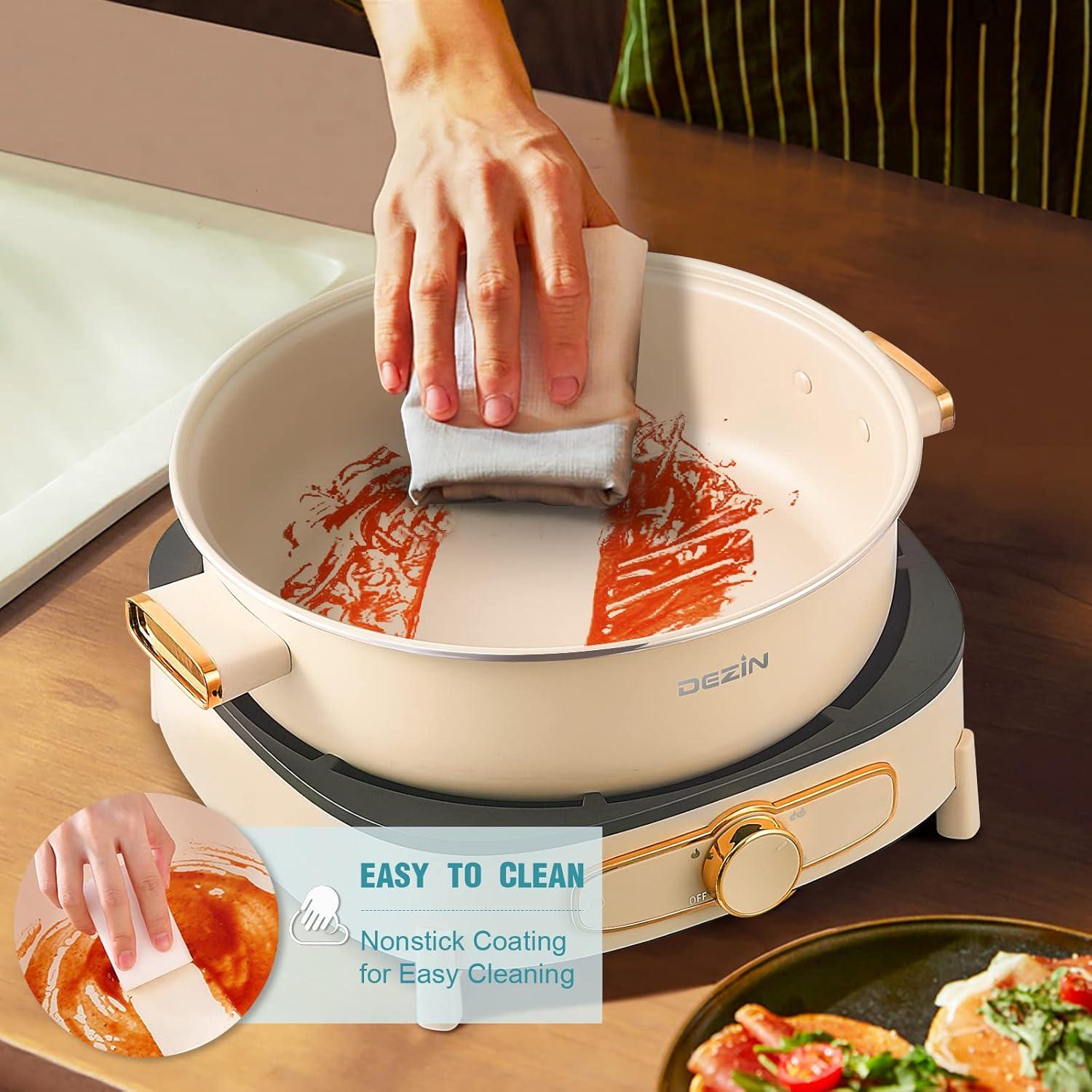 Olla eléctrica Dezin Shabu Shabu 5L con tapa de vidrio