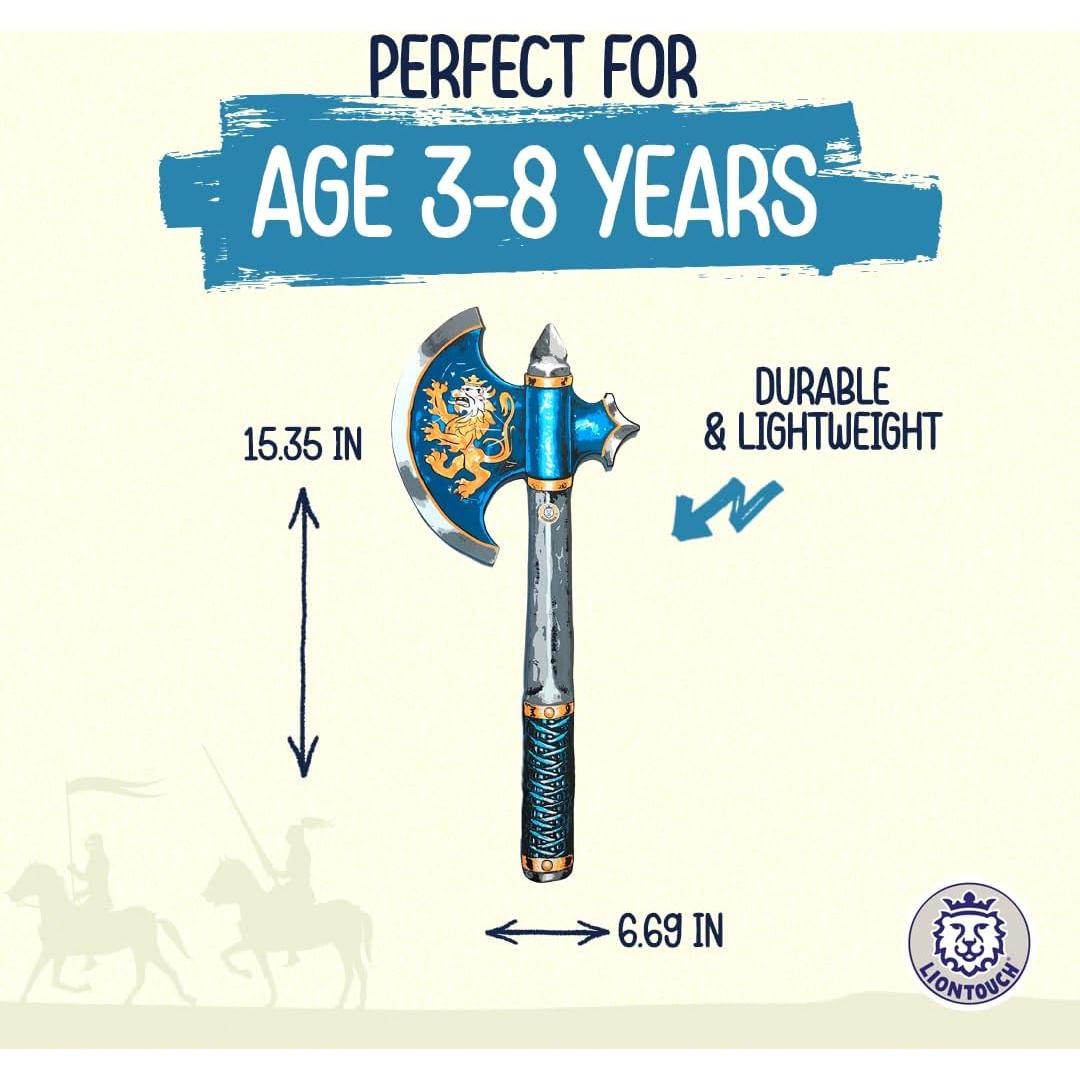 Hacha Noble Caballero Liontouch Azul 39x17 cm para Niños