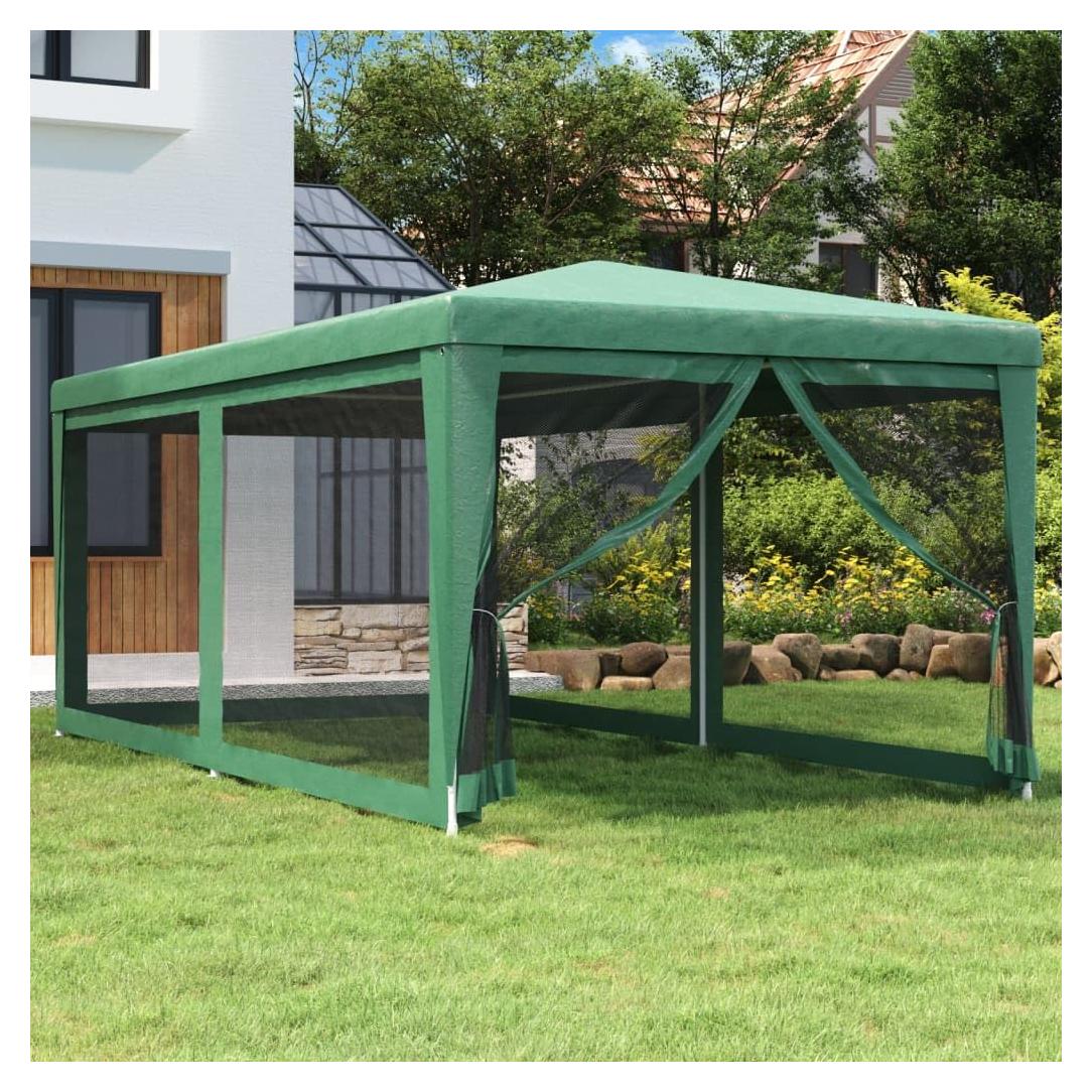 Carpa de Fiesta ANYCHOLE Verde 2.96x6.04m con 6 Paredes