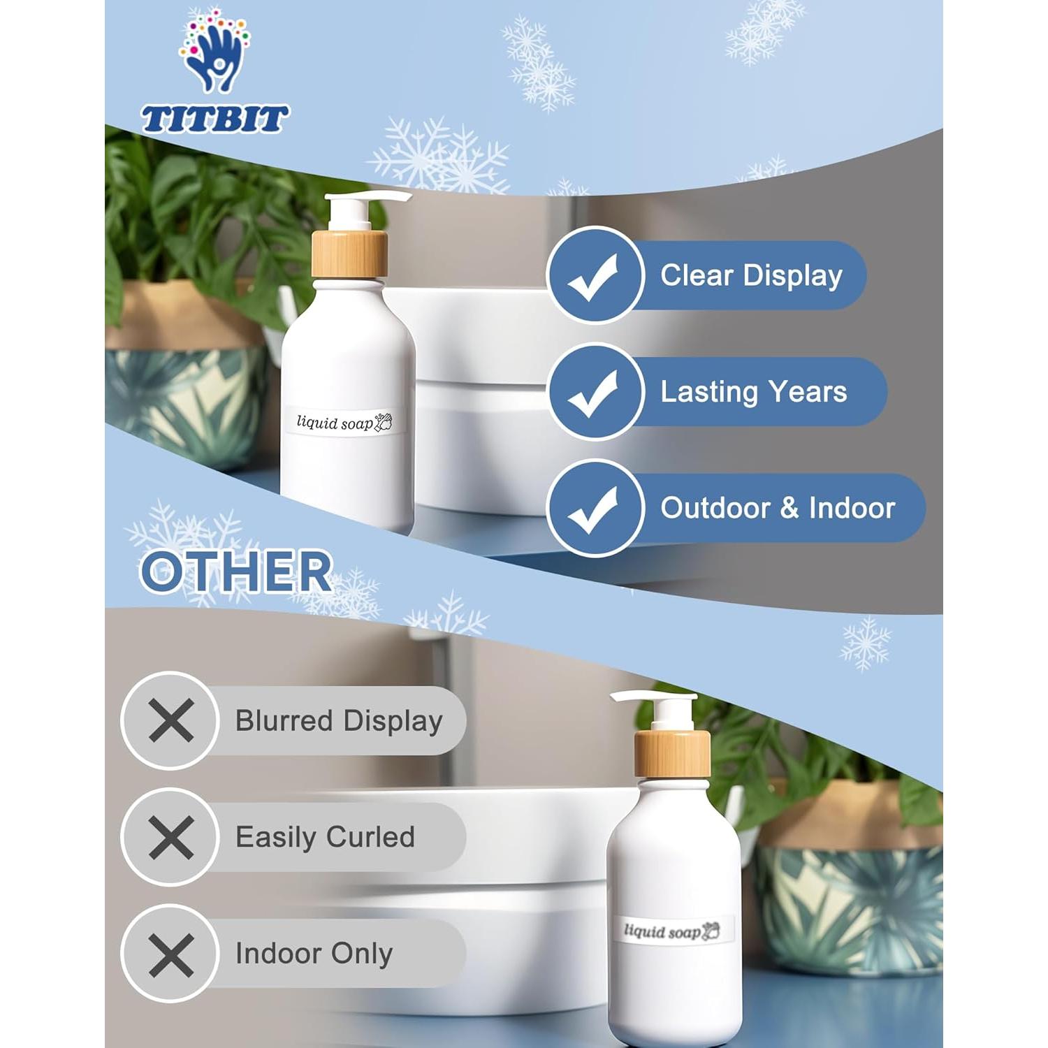 Cinta de Etiquetas TITBIT 12mm Negro sobre Blanco 2PK