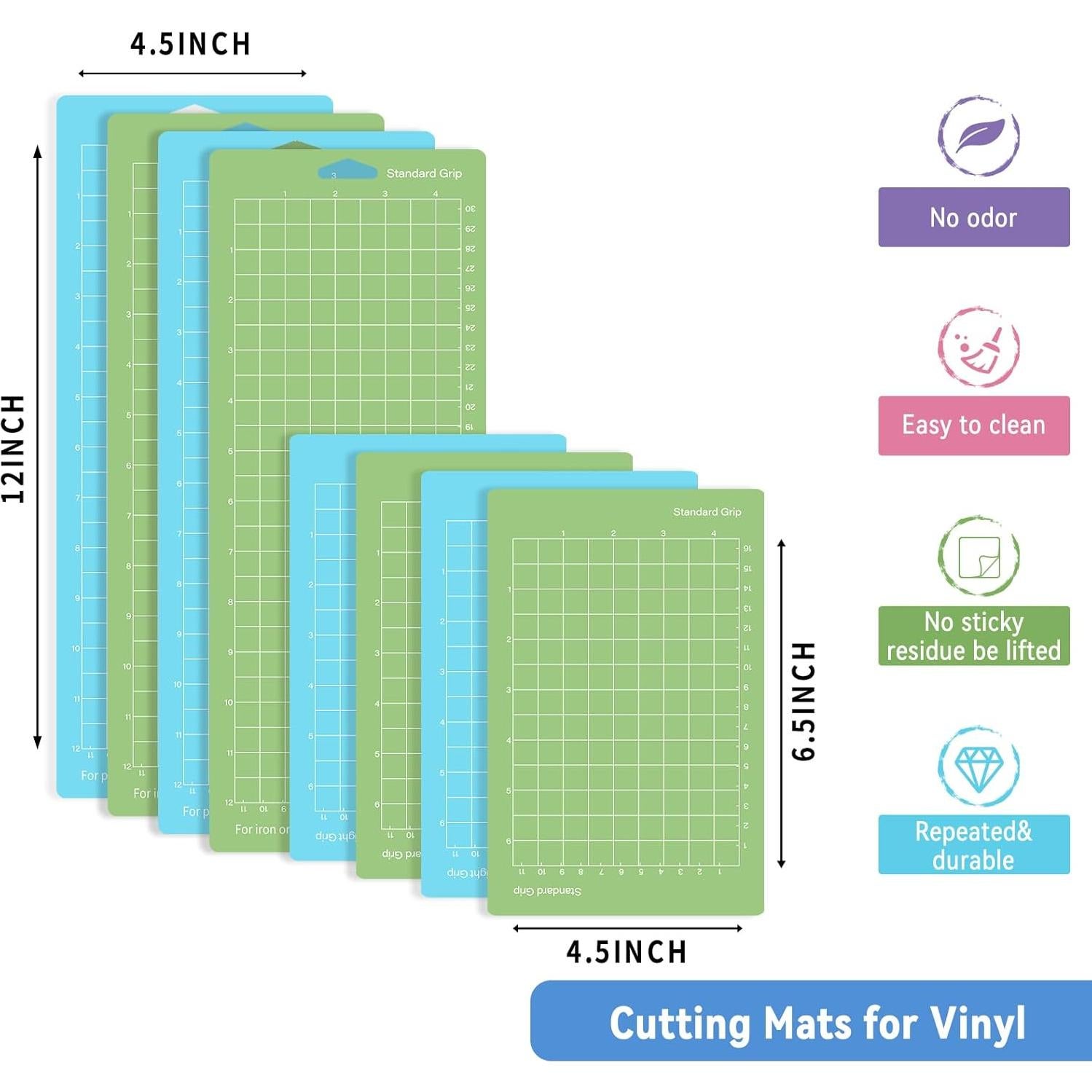 Paquete de 8 Tapetes de Corte IModeur para Cricut Joy 11.43x30.48cm