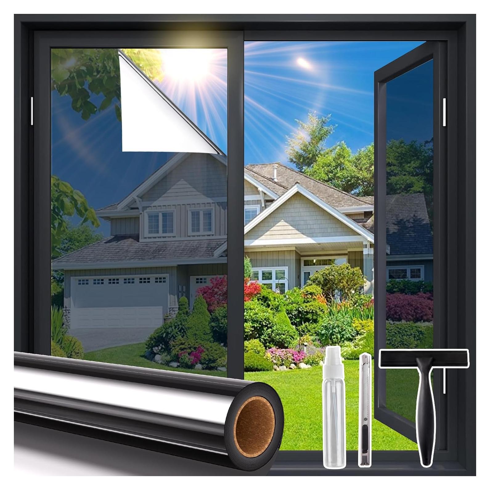 Película de Privacidad Coavas 44.5x200 cm Espejo Reflectante