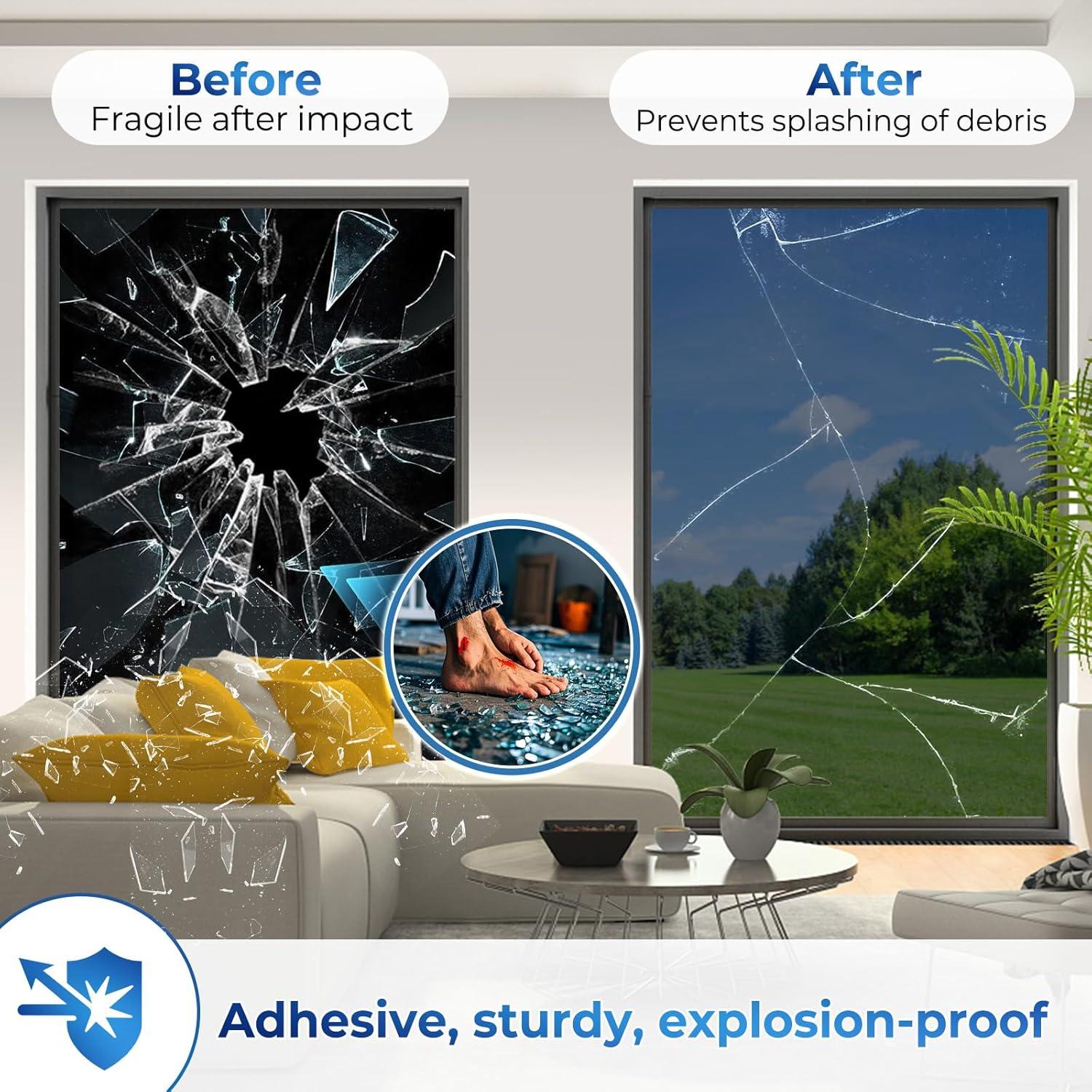 Película de Privacidad Coavas 44.5x200 cm Espejo Reflectante