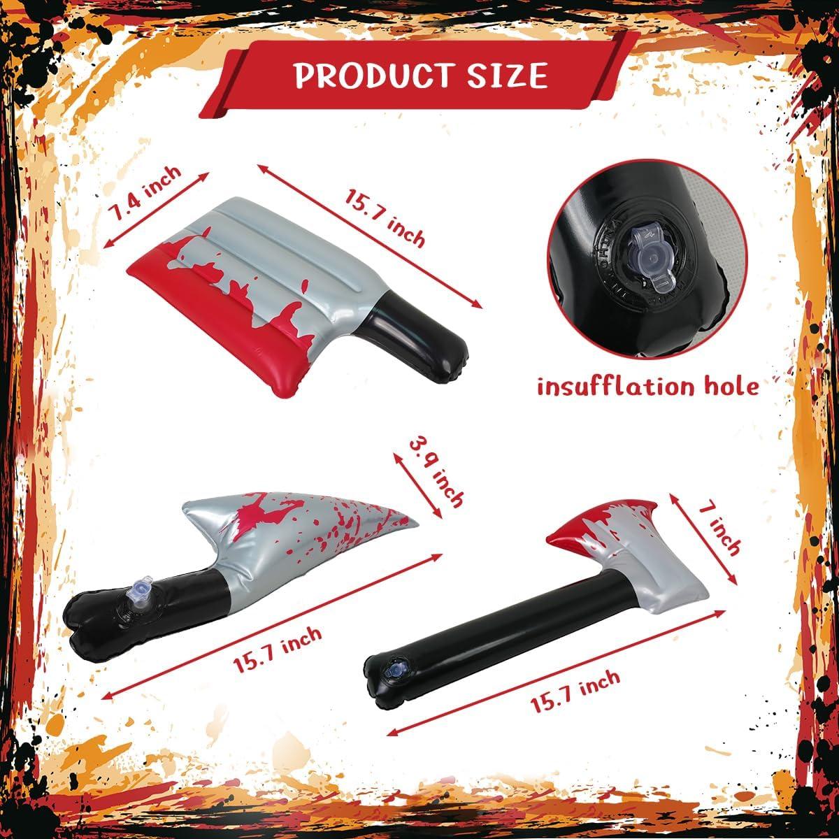 Juego de 3 Armas Inflables Halloween Ou Shen - Cuchillo, Hacha y Chef