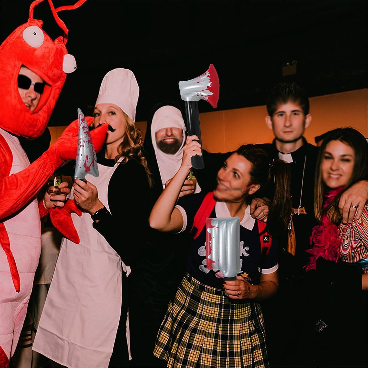 Juego de 3 Armas Inflables Halloween Ou Shen - Cuchillo, Hacha y Chef