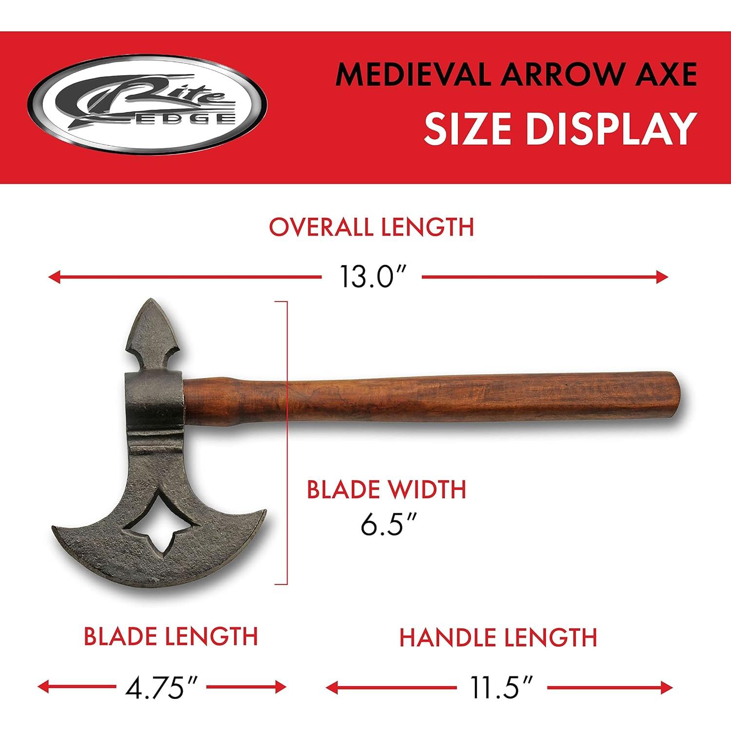 Hacha Medieval Replica SZCO 33 cm Mango Madera Acero