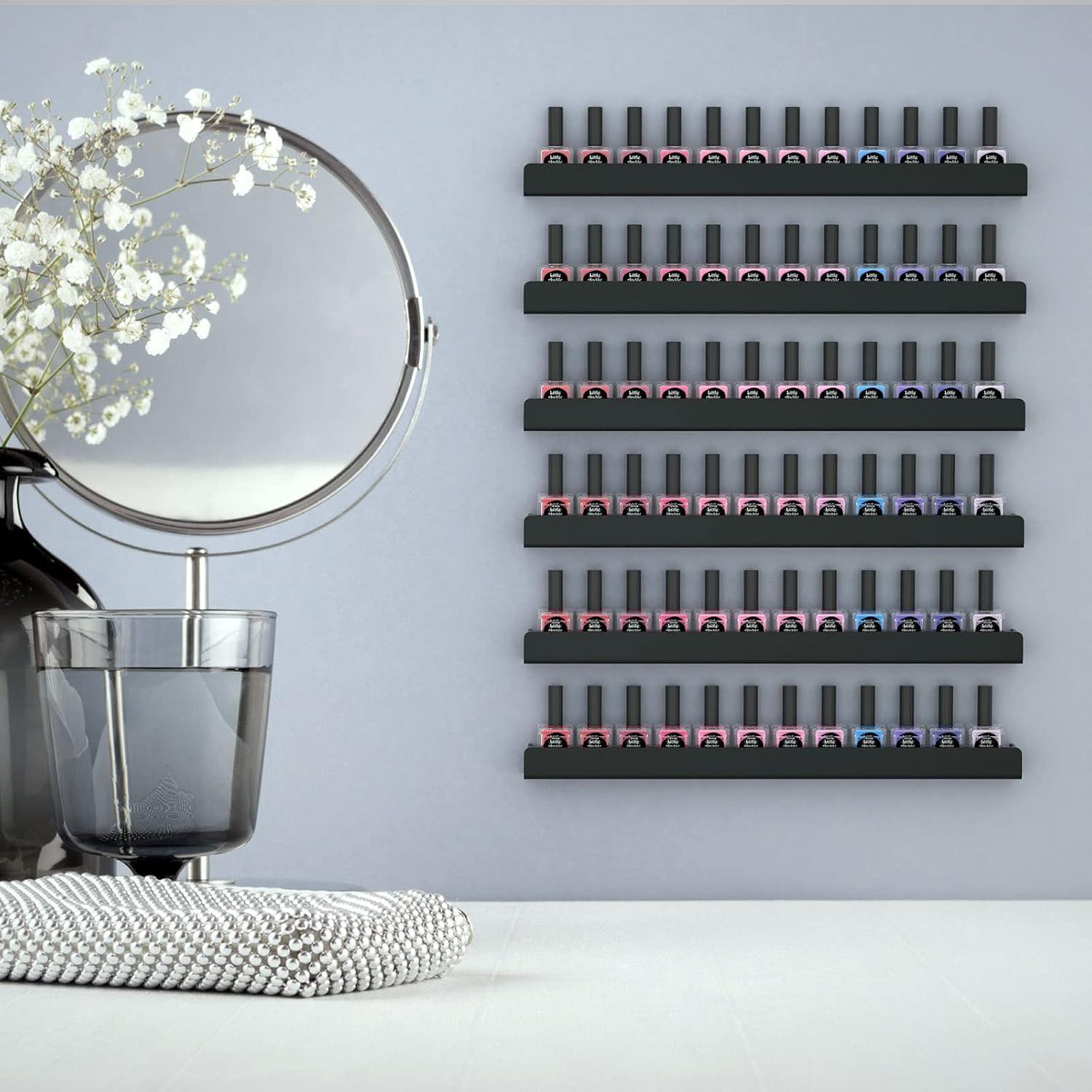 Estante para Esmalte de Uñas FEMELI 6 Estantes 38.1 cm Negro