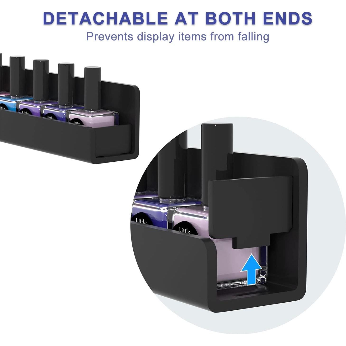 Estante para Esmalte de Uñas FEMELI 6 Estantes 38.1 cm Negro