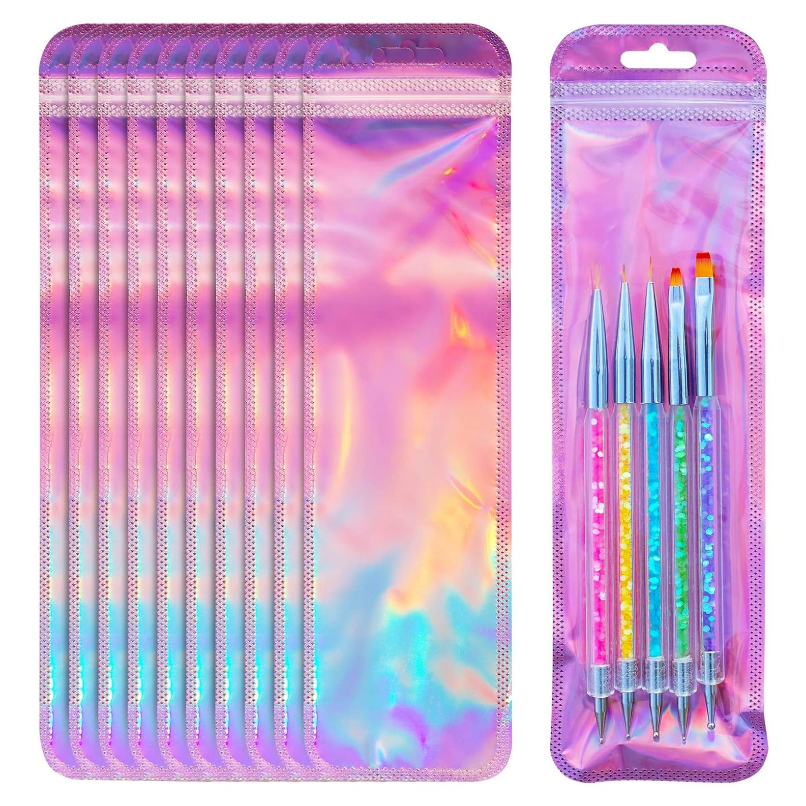 100 Bolsas de Empaque Holográficas Lokyango 6.5x24 cm Reutilizables