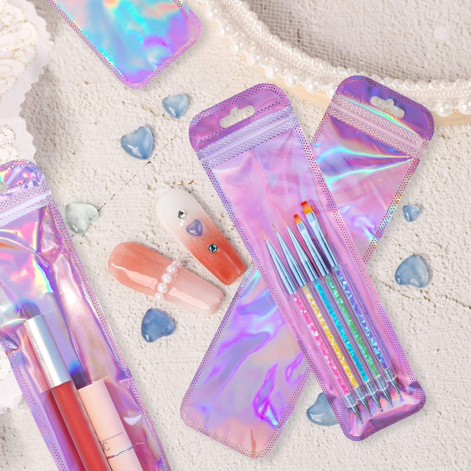 100 Bolsas de Empaque Holográficas Lokyango 6.5x24 cm Reutilizables