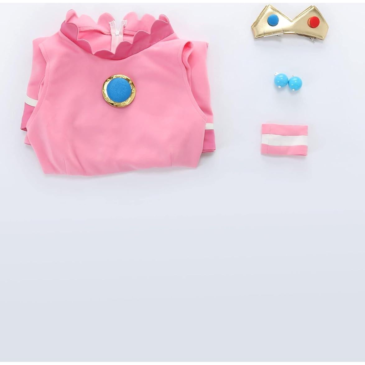 Vestido de Tenis de Princesa Miccostumes con Corona y Pendientes