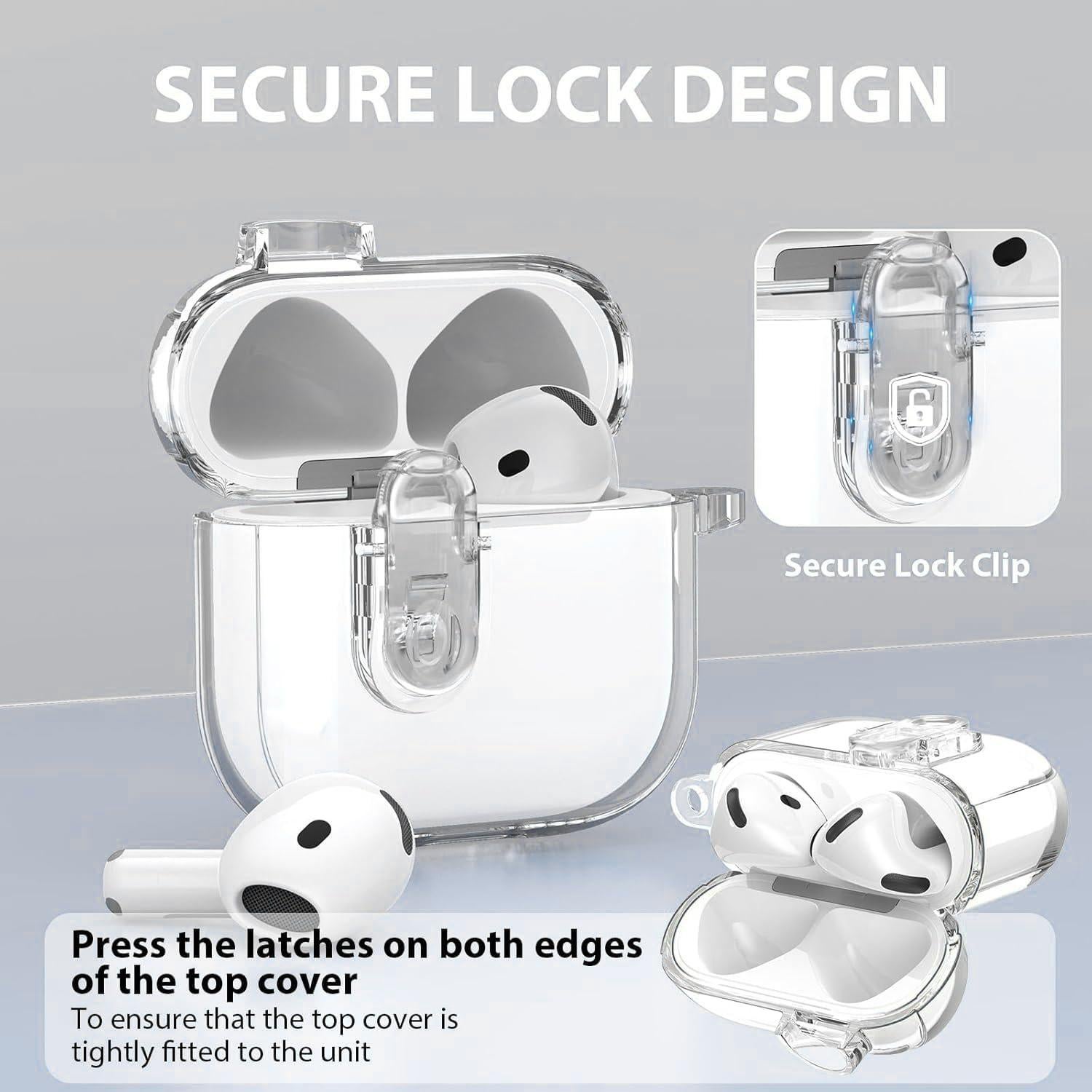 Funda transparente VOTILE para AirPods 4ta Gen 2024 con bloqueo