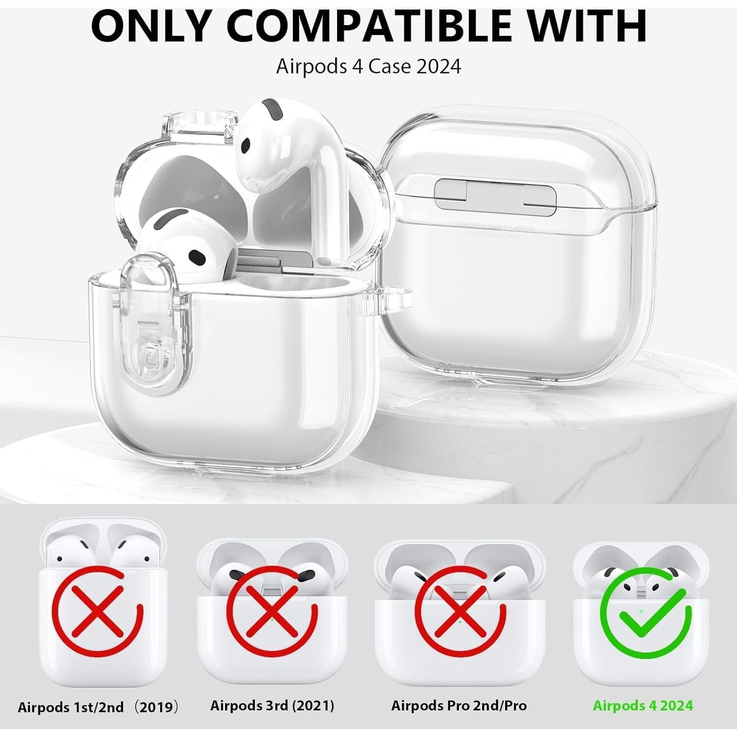 Funda transparente VOTILE para AirPods 4ta Gen 2024 con bloqueo