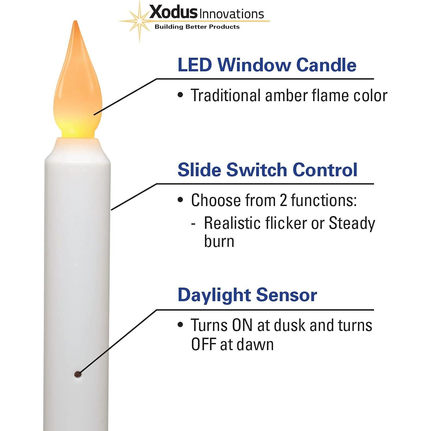 Vela LED de Ventana Xodus Antiguo 21.6cm con Sensor