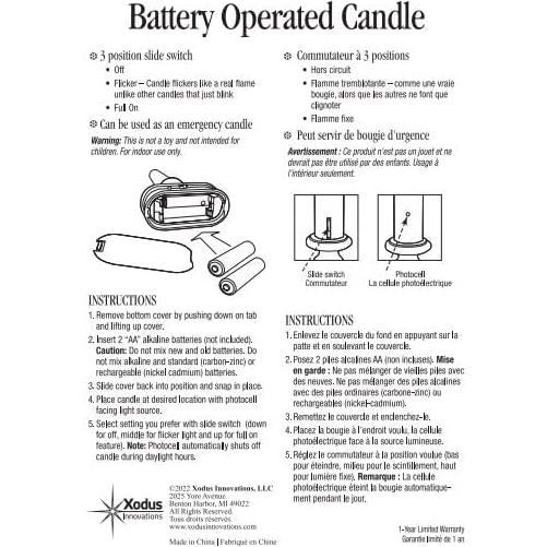 Vela LED de Ventana Xodus Antiguo 21.6cm con Sensor