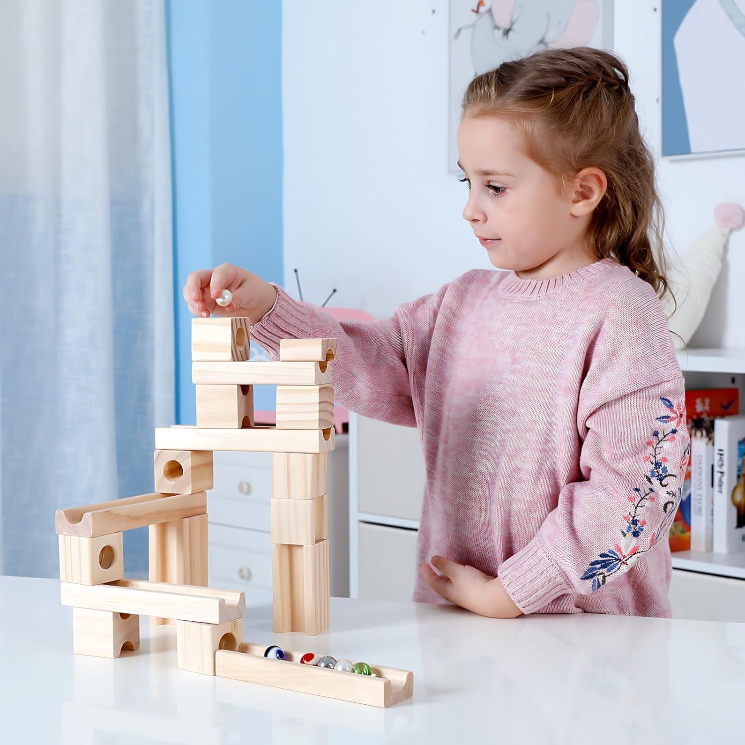 Pista de Canicas de Madera Migargle 60 Piezas STEM 4+ Años