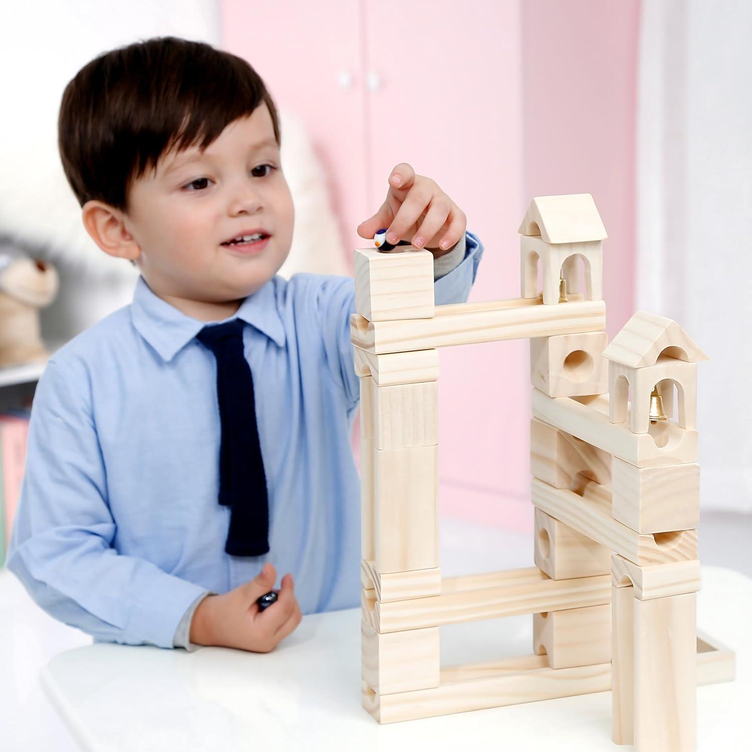 Pista de Canicas de Madera Migargle 60 Piezas STEM 4+ Años