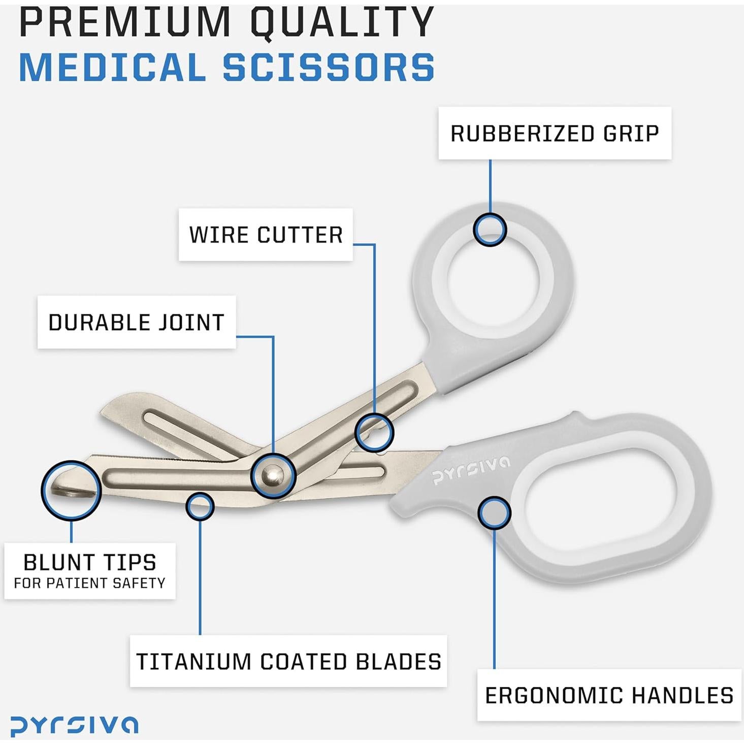 Tijeras de Trauma Pyrsiva 19.05 cm Acero Inoxidable Titanio