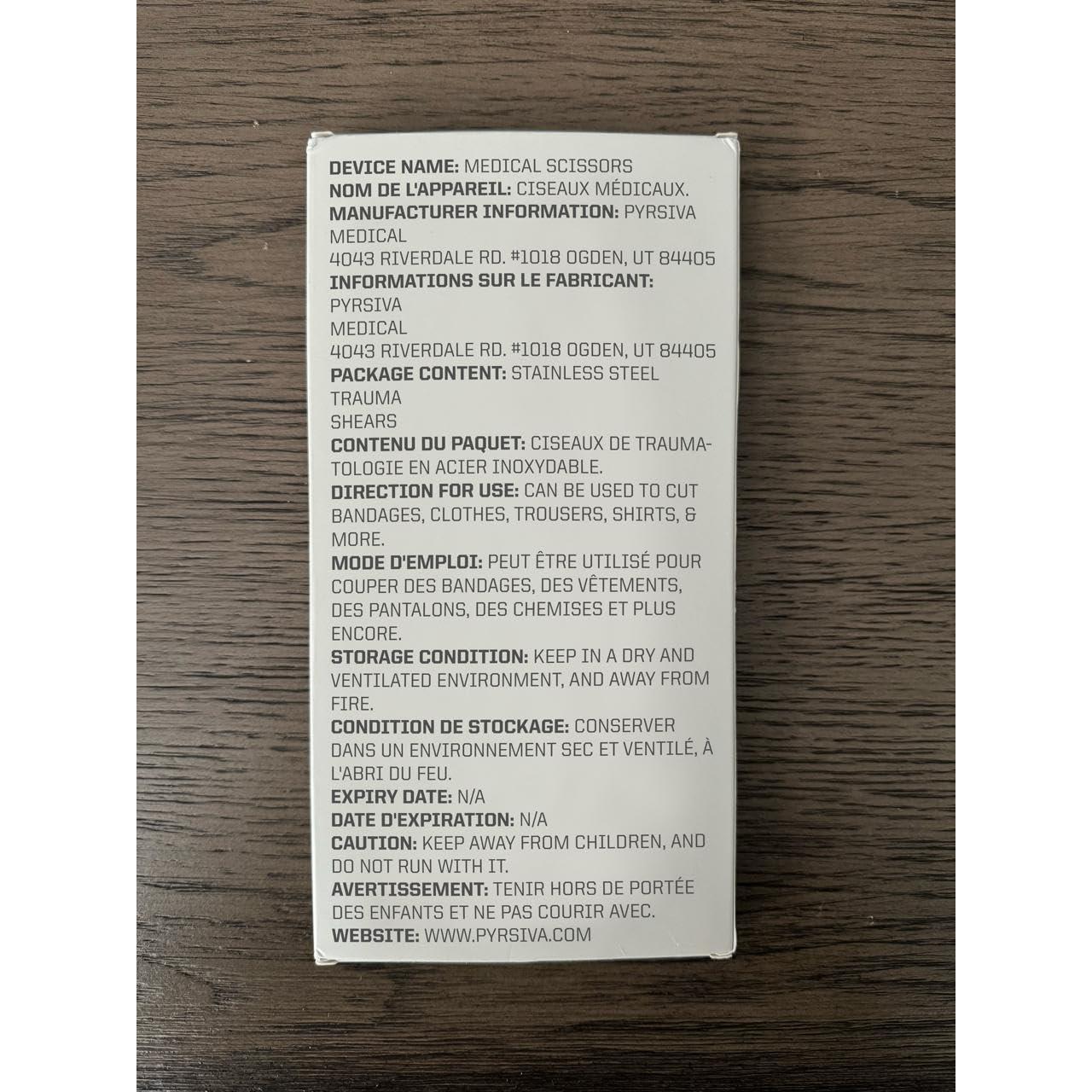 Tijeras de Trauma Pyrsiva 19.05 cm Acero Inoxidable Titanio