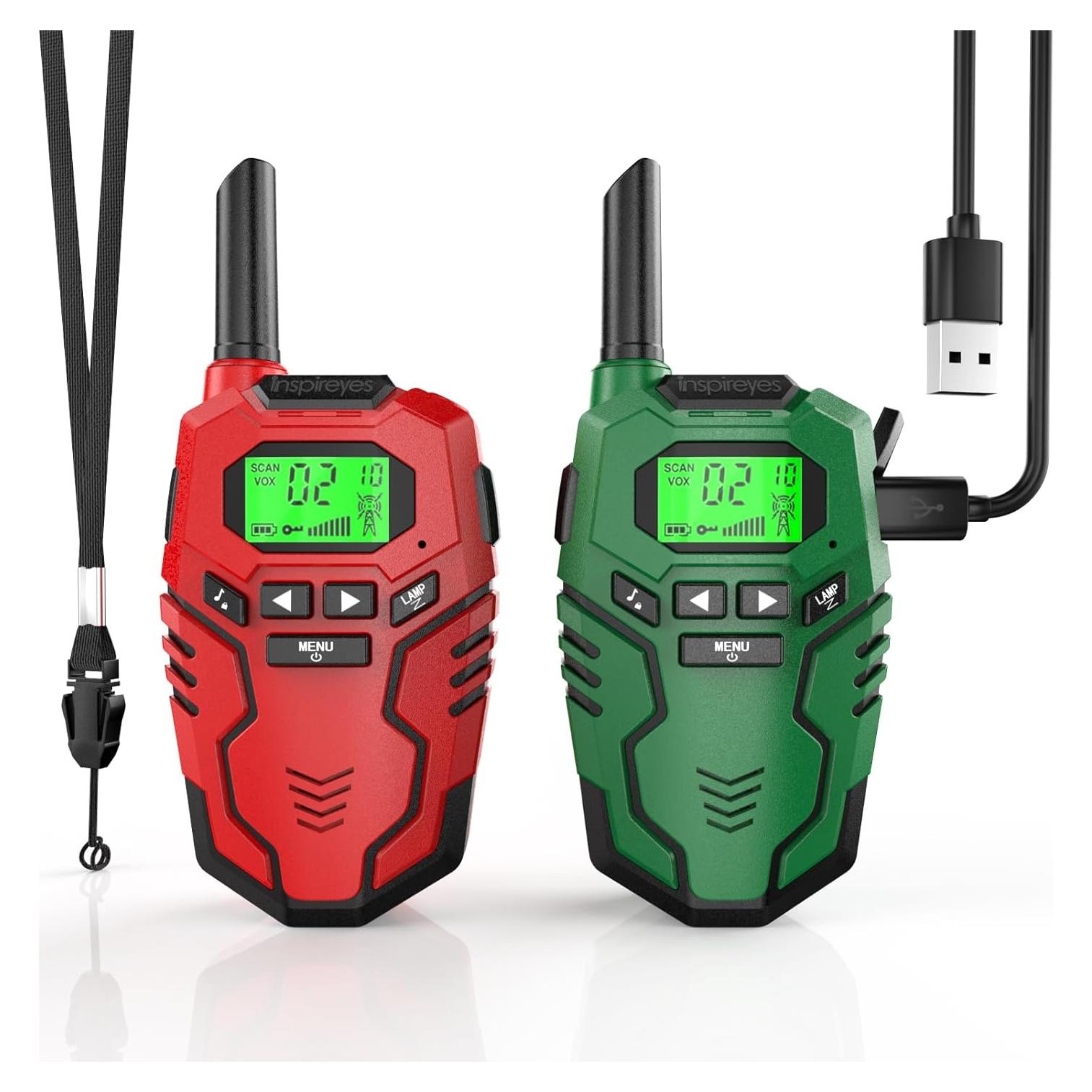 Walkie Talkies Recargables Inspireyes 2 Paquete Niños 4.83 km