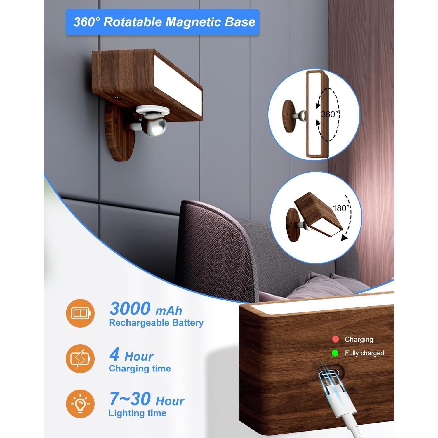 Aplique de Pared Inalámbrico YiLaie con Control Remoto 3 Colores