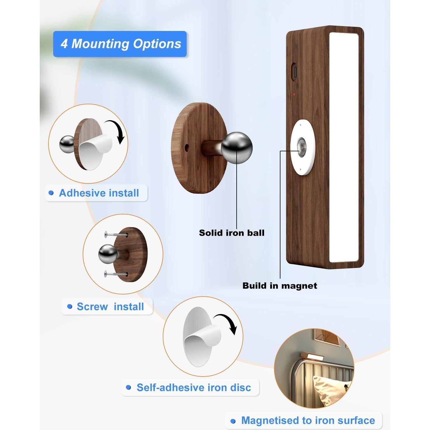 Aplique de Pared Inalámbrico YiLaie con Control Remoto 3 Colores