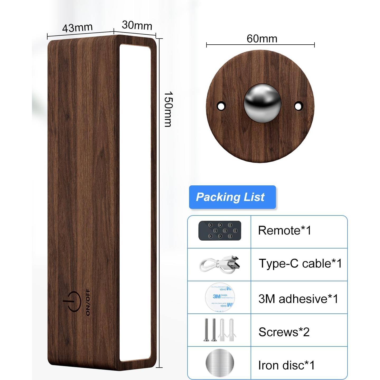 Aplique de Pared Inalámbrico YiLaie con Control Remoto 3 Colores