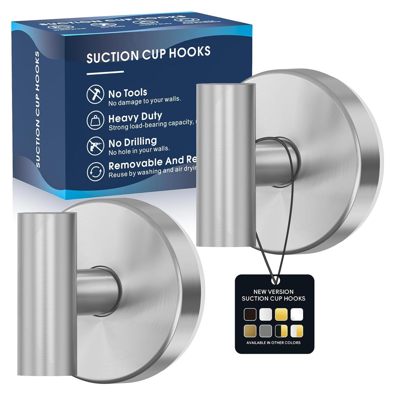 Ganchos de Ventosa Plata MOTAIPEAK 2 Pcs Alta Resistencia