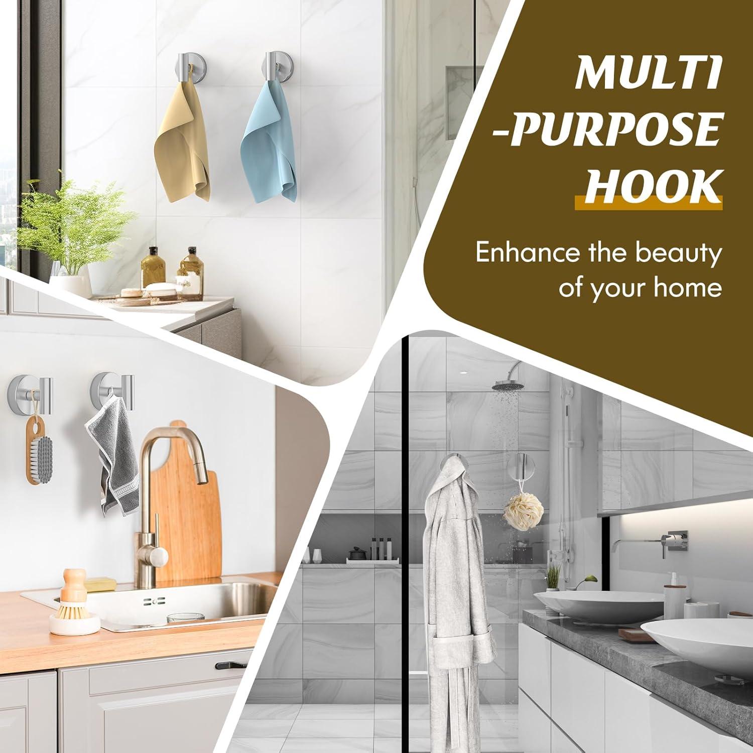 Ganchos de Ventosa Plata MOTAIPEAK 2 Pcs Alta Resistencia