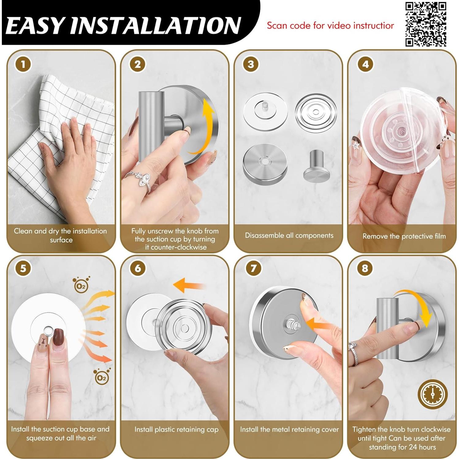 Ganchos de Ventosa Plata MOTAIPEAK 2 Pcs Alta Resistencia