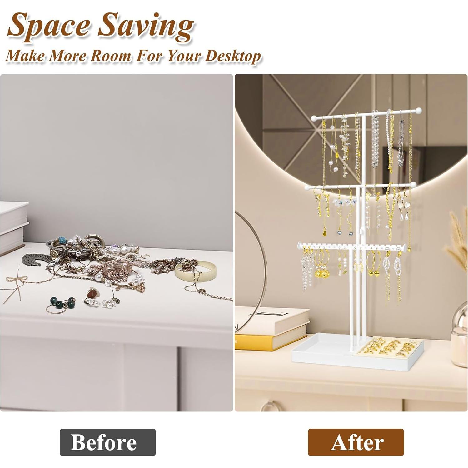 Soporte de Joyería Jenseits Beige Ajustable 3 Niveles