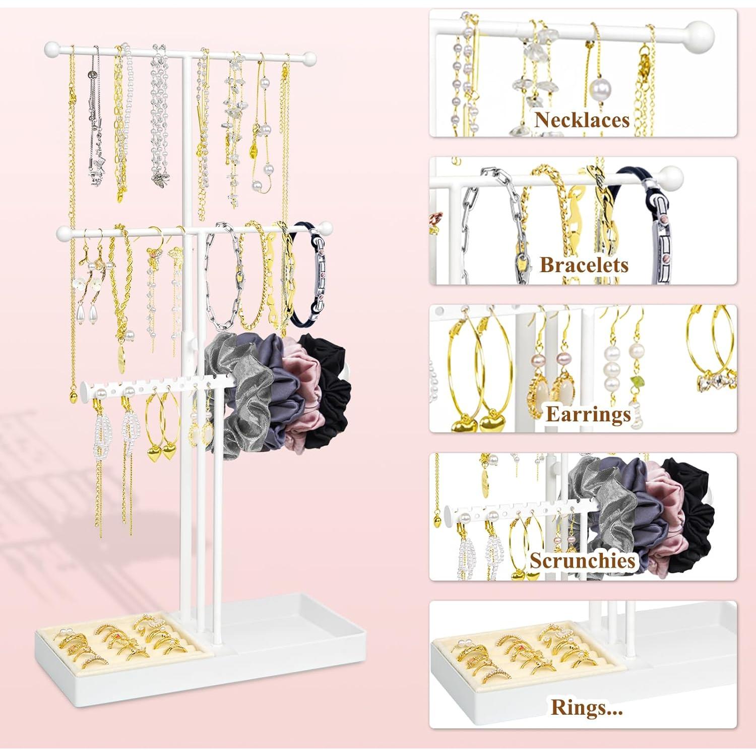 Soporte de Joyería Jenseits Beige Ajustable 3 Niveles