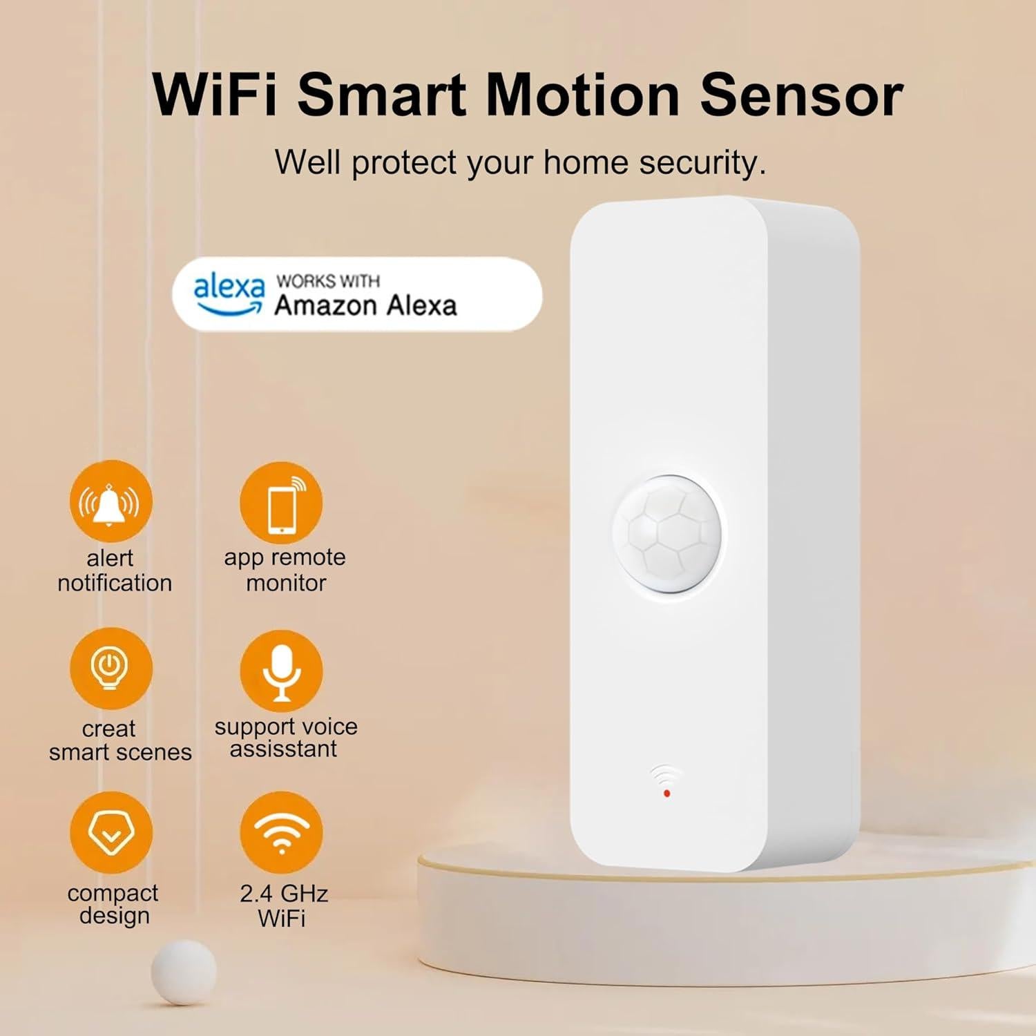 Sensor de Movimiento WiFi PHOVOLT PH-P01, 8m, Control Alexa