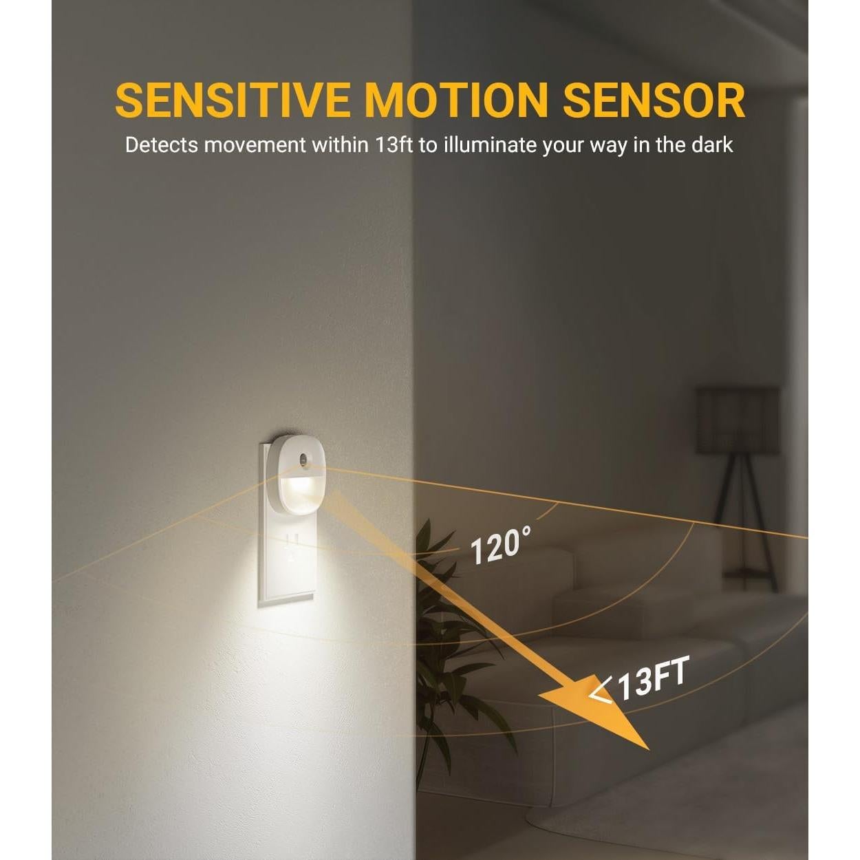 Luz Nocturna LED Lyridz con Sensor de Movimiento 1-50 lm