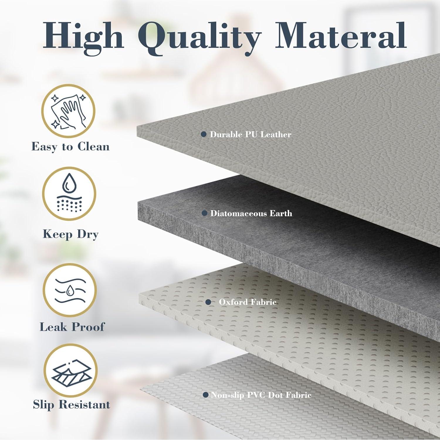 Alfombrilla para Secar Platos AWW 61x41 cm Gris Oscuro PU