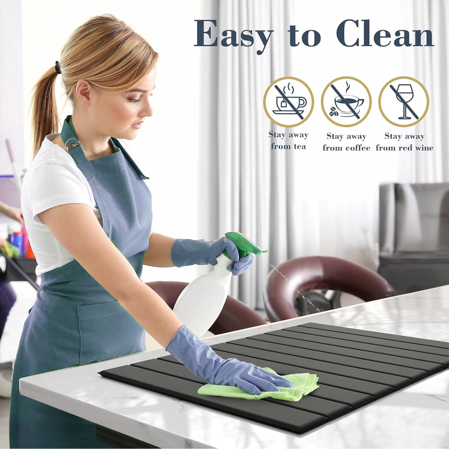 Alfombrilla para Secar Platos AWW 61x41 cm Gris Oscuro PU